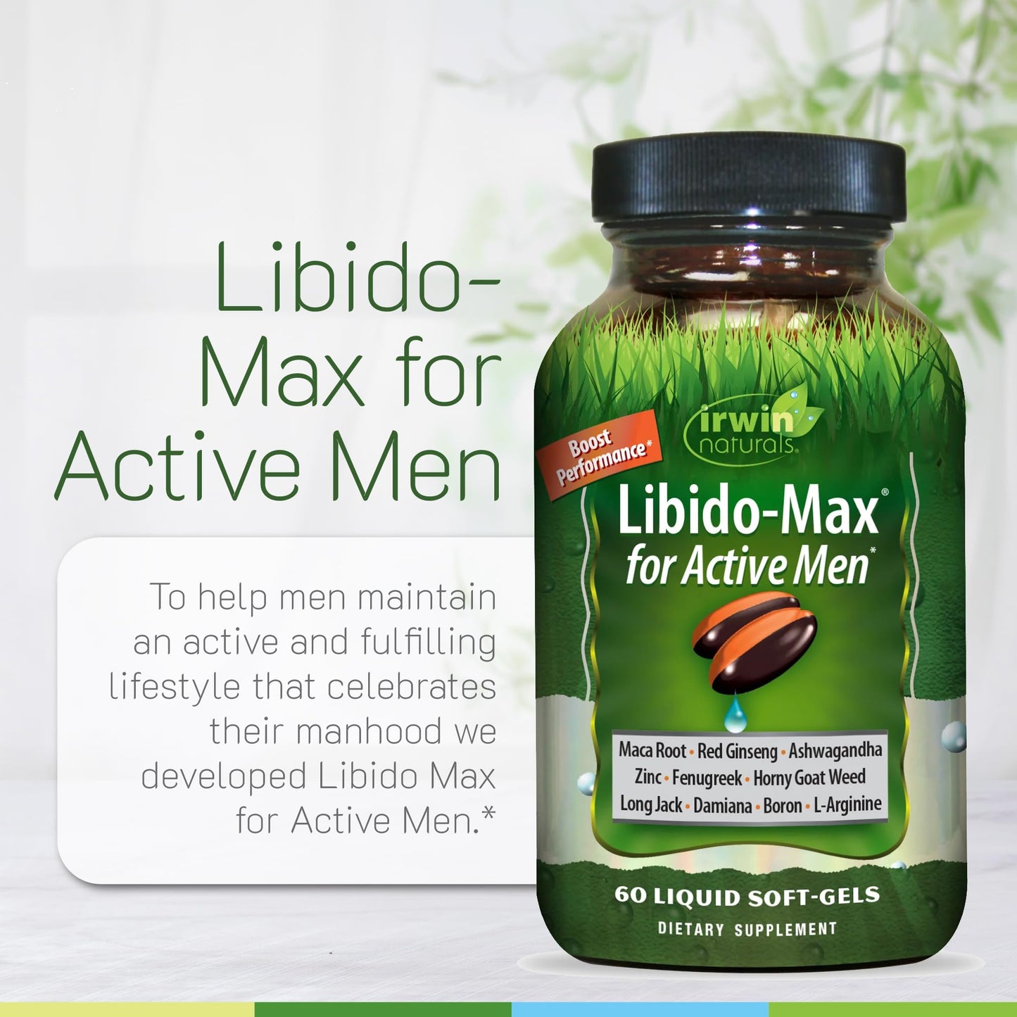 Irwin Naturals Libido-Max for Active Men Softgels 60 Count