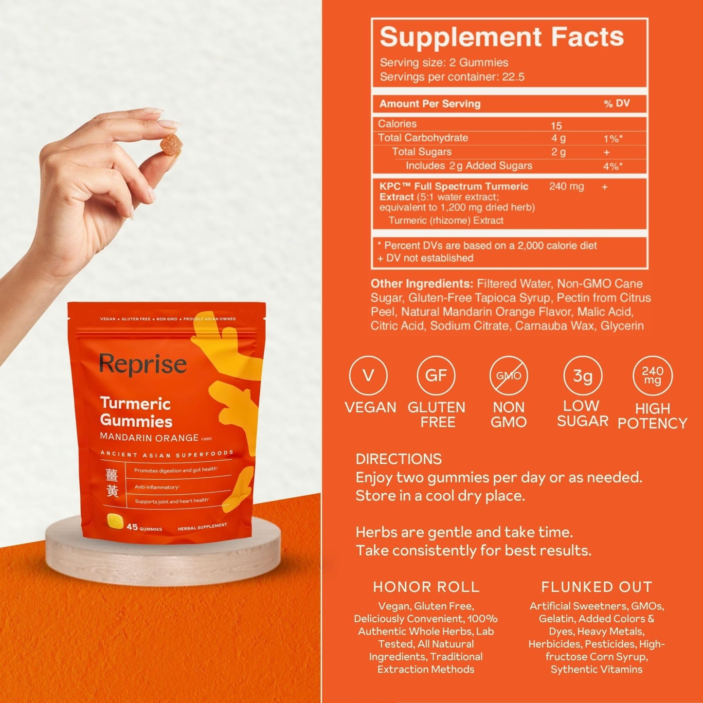 Reprise Turmeric Gummies 135 Count