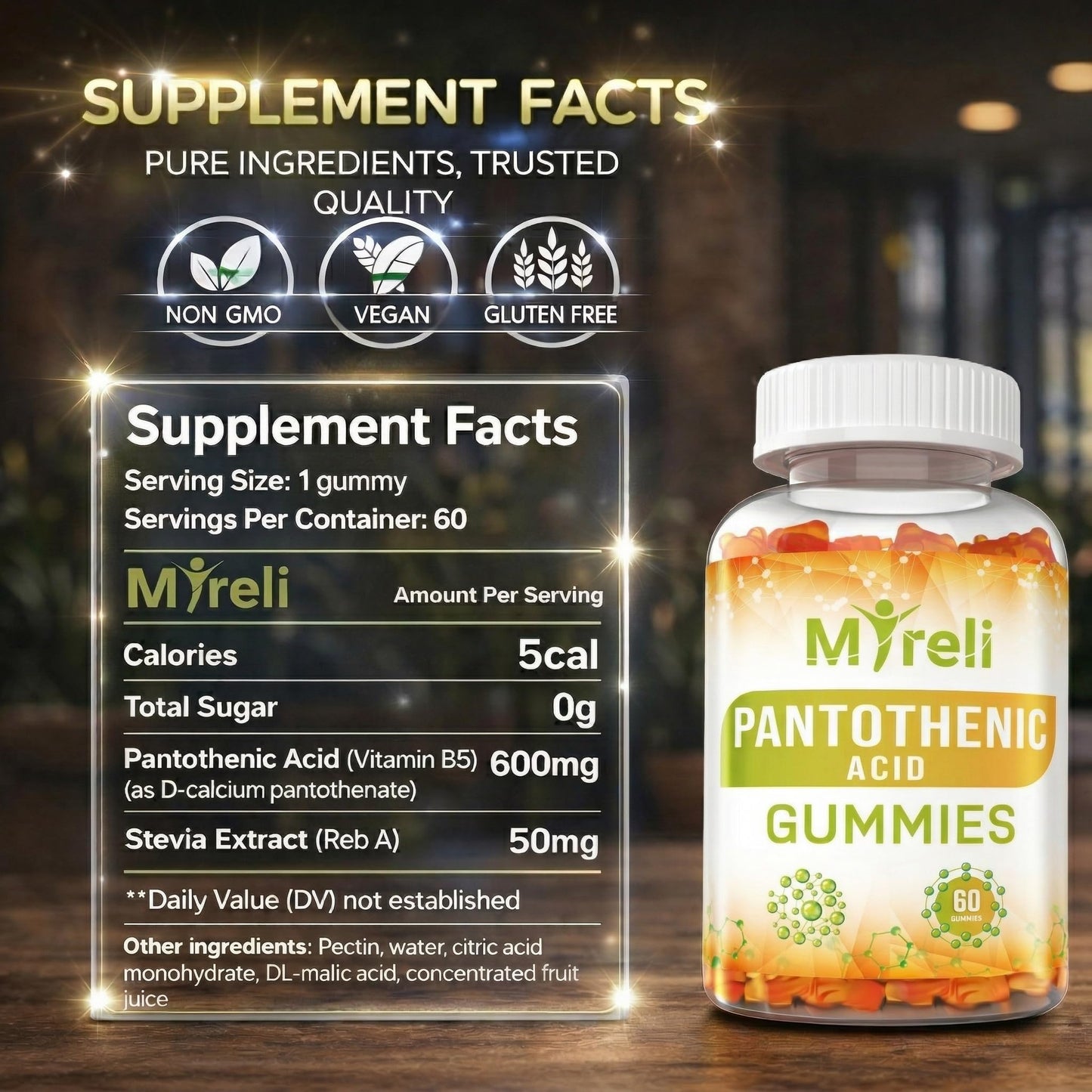 MYRELI Pantothenic Acid Gummies 60 Count