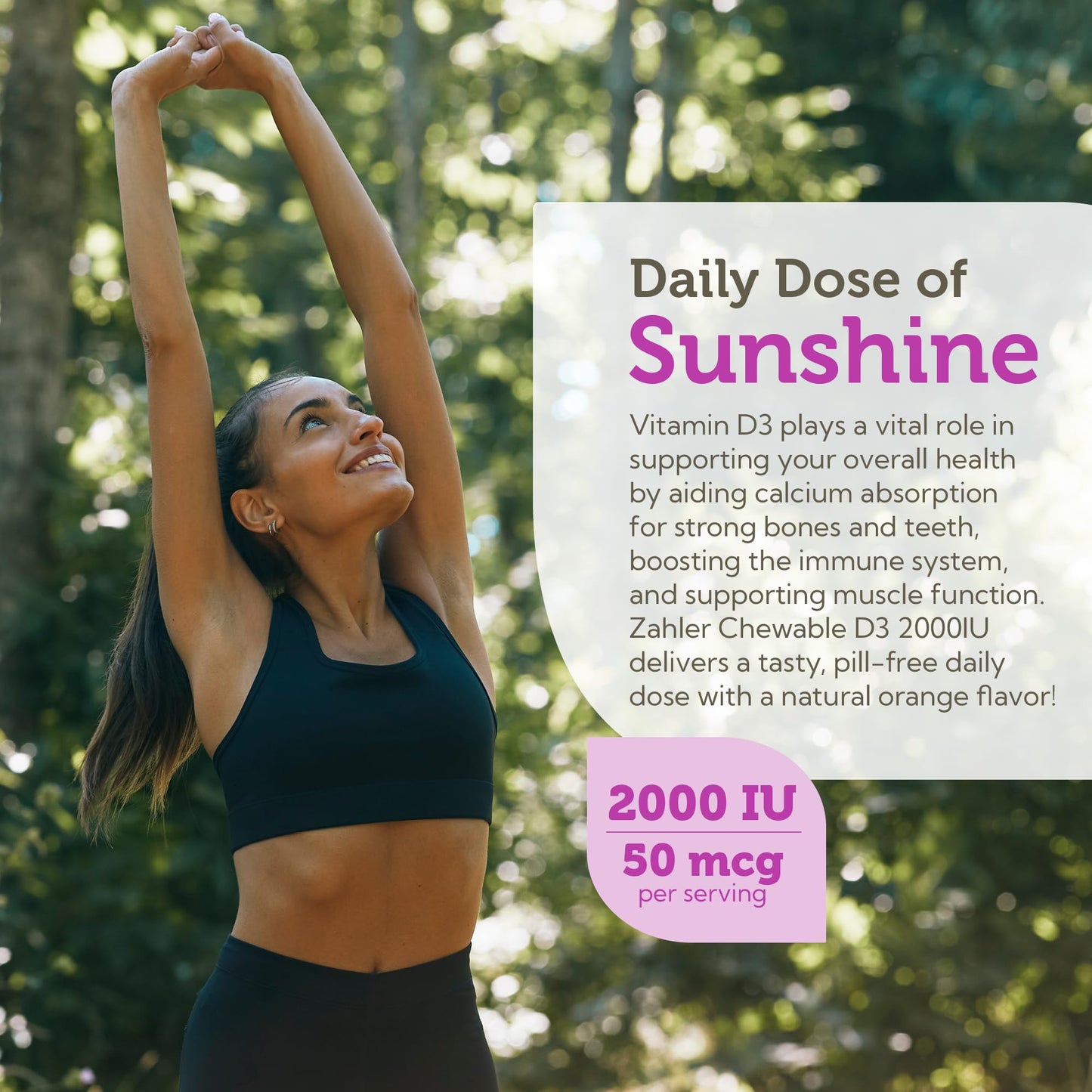 Zahler Vitamin D3 Chewable 2000IU Tablet, 120 Tablets