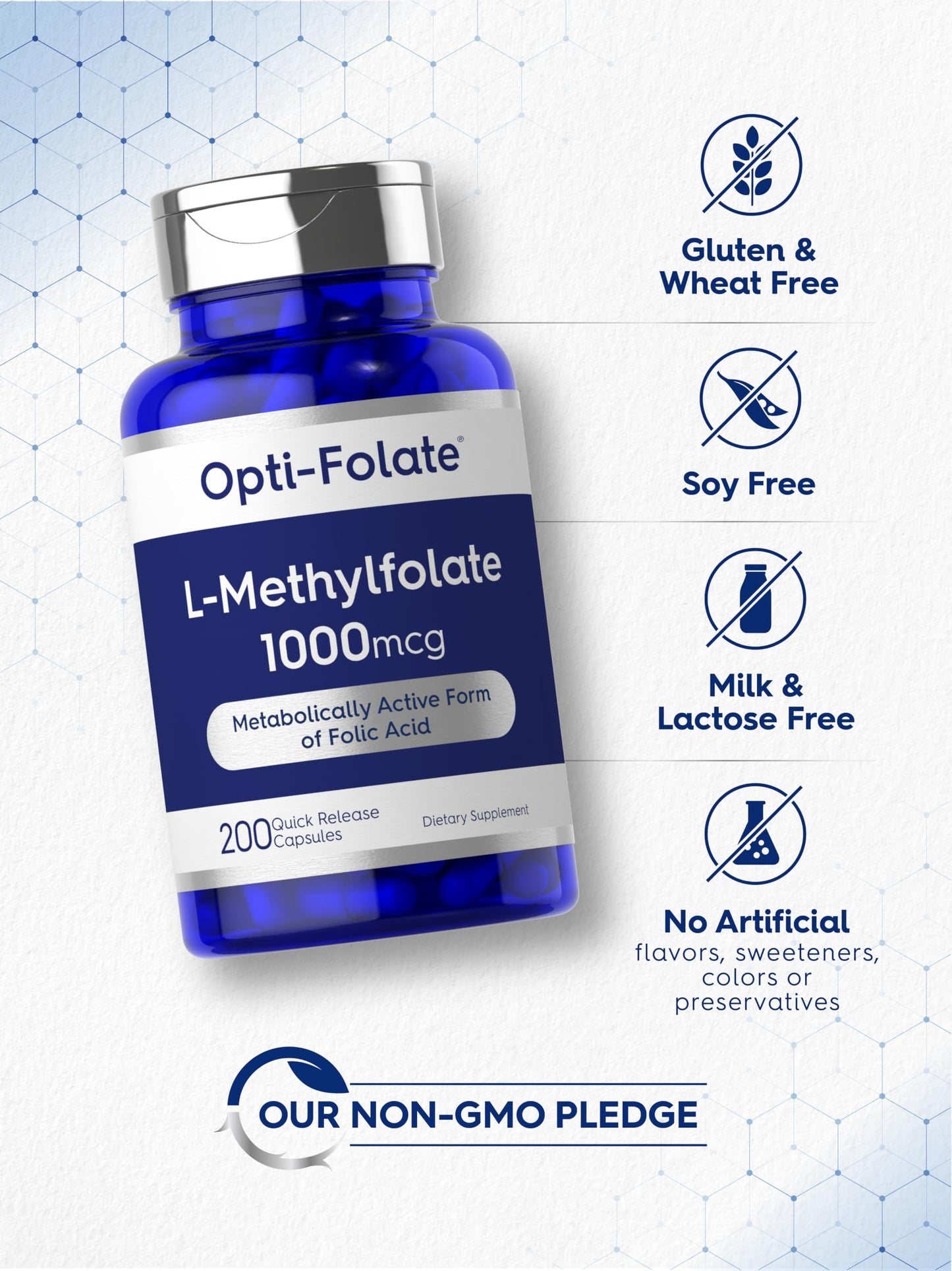 Carlyle L-Methylfolate 1000mcg Capsules, 200 Capsules