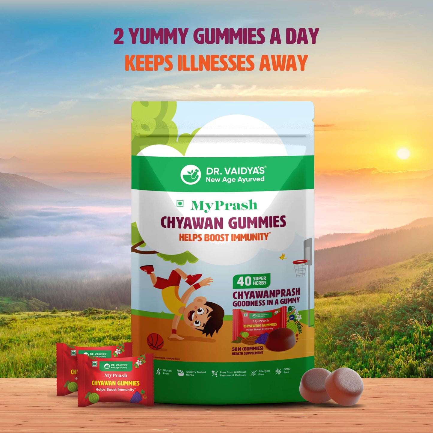 Dr. Vaidya's New Age Ayurveda Chyawan Gummies 50 Gummies Pack of 2