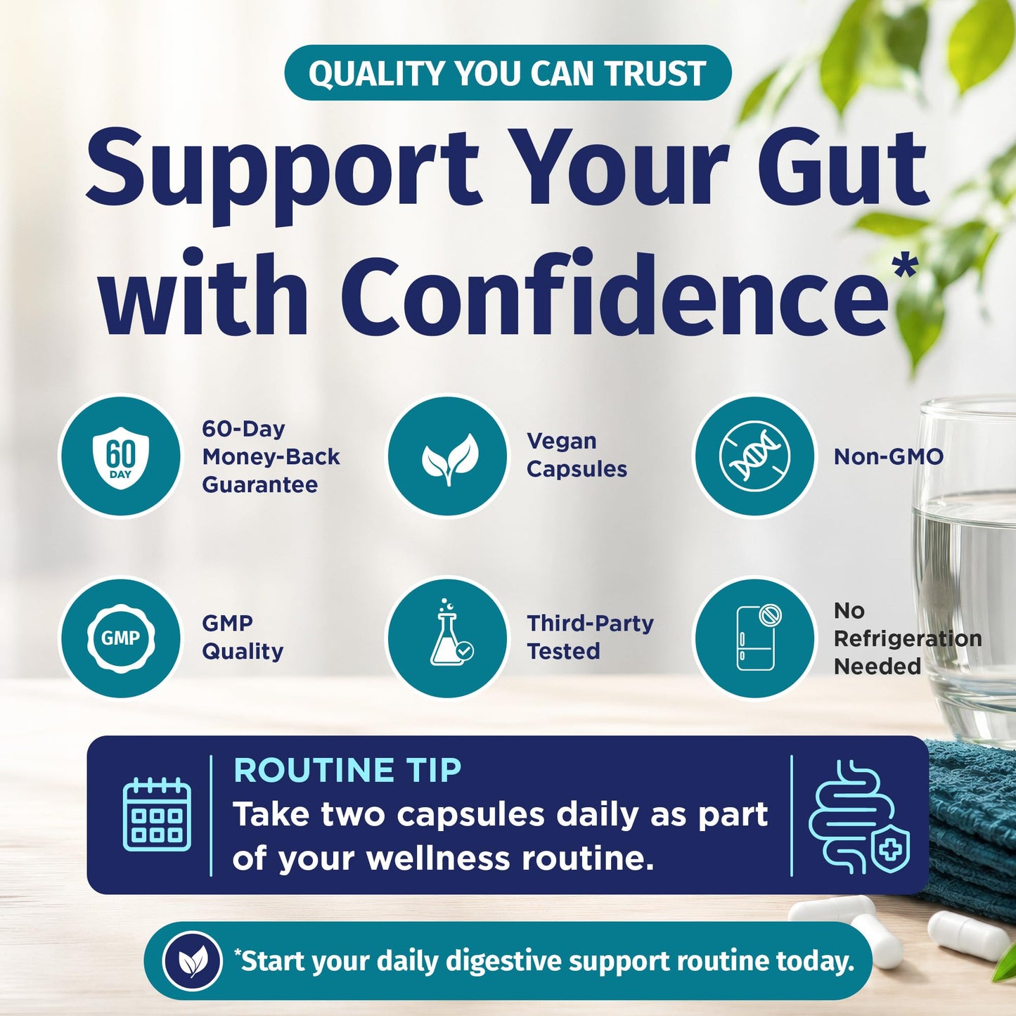 1 Body Probiotic 60 Billion with Prebiotics & Enzymes Capsules, 60 Capsules
