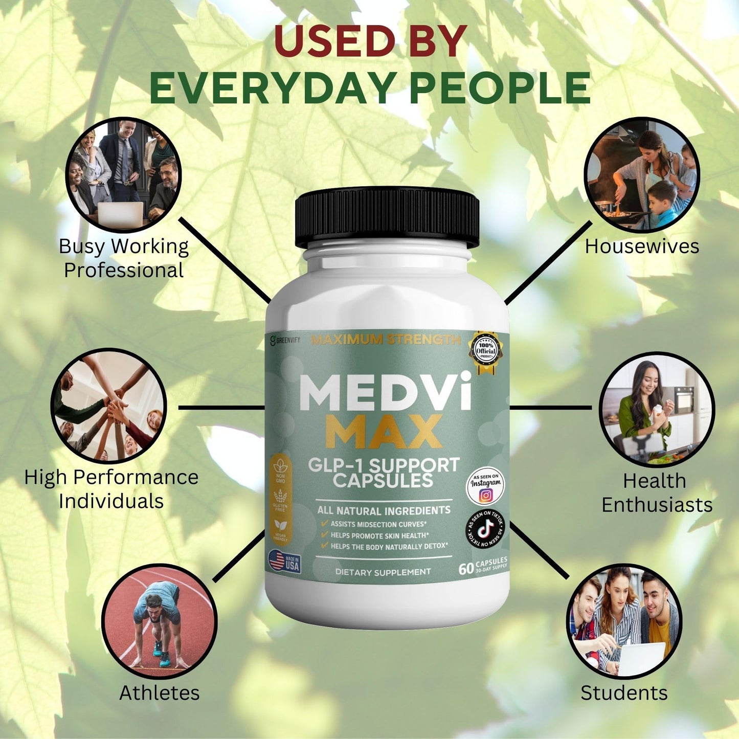 GREENVIFY MEDVi MAX GLP-1 Support Capsules, 60 Capsules