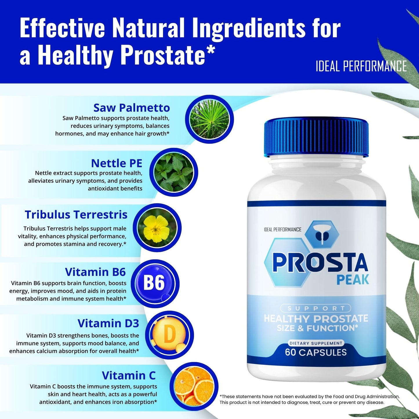IDEAL PERFORMANCE Prosta Peak Prostate Capsules 300 Capsules