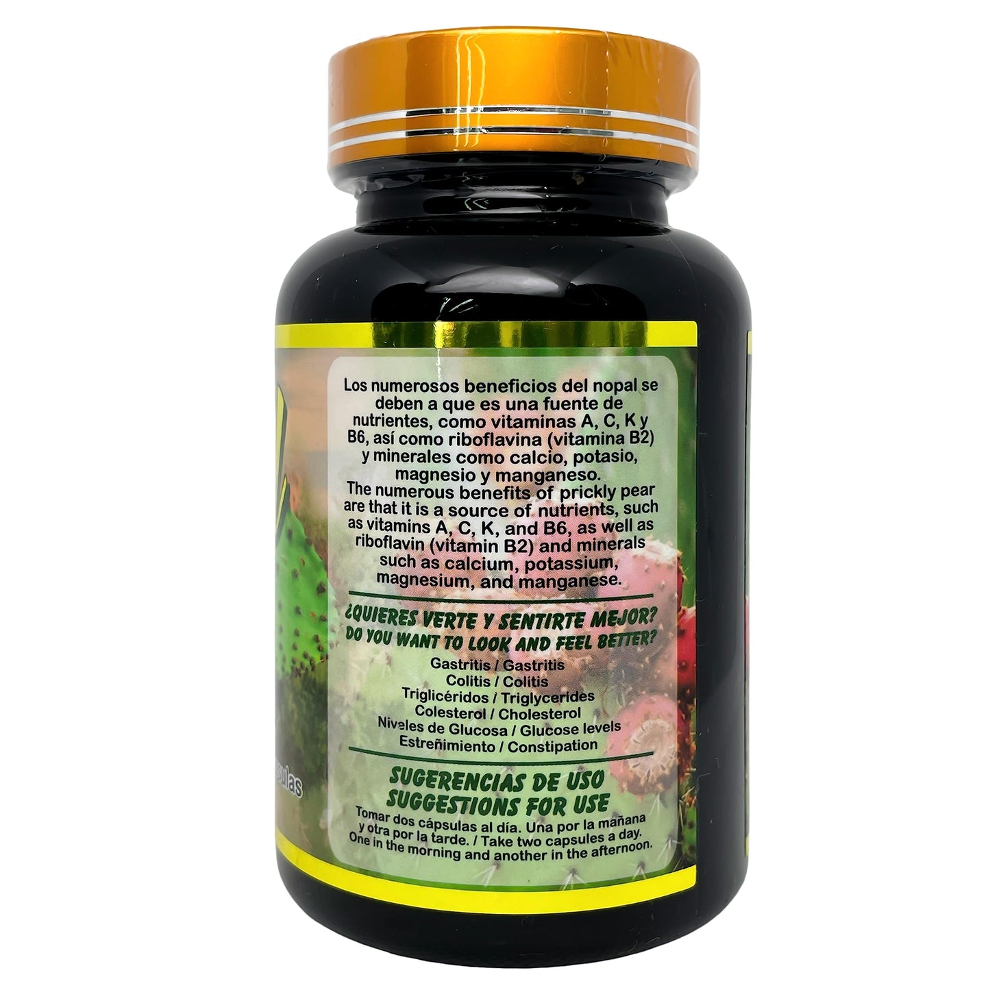 Productos El Colibri Nopal Beneficios para la Salud 1000mg Capsules 90 Count