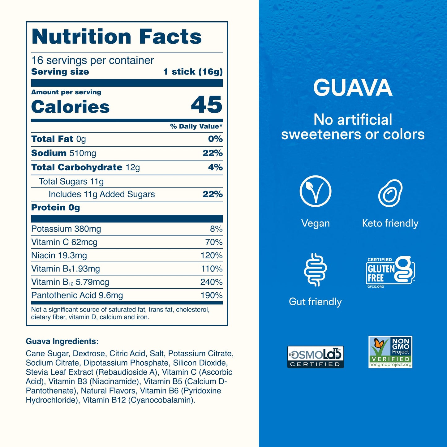 Liquid I.V. Hydration Electrolytes Guava Powder, 16 Count