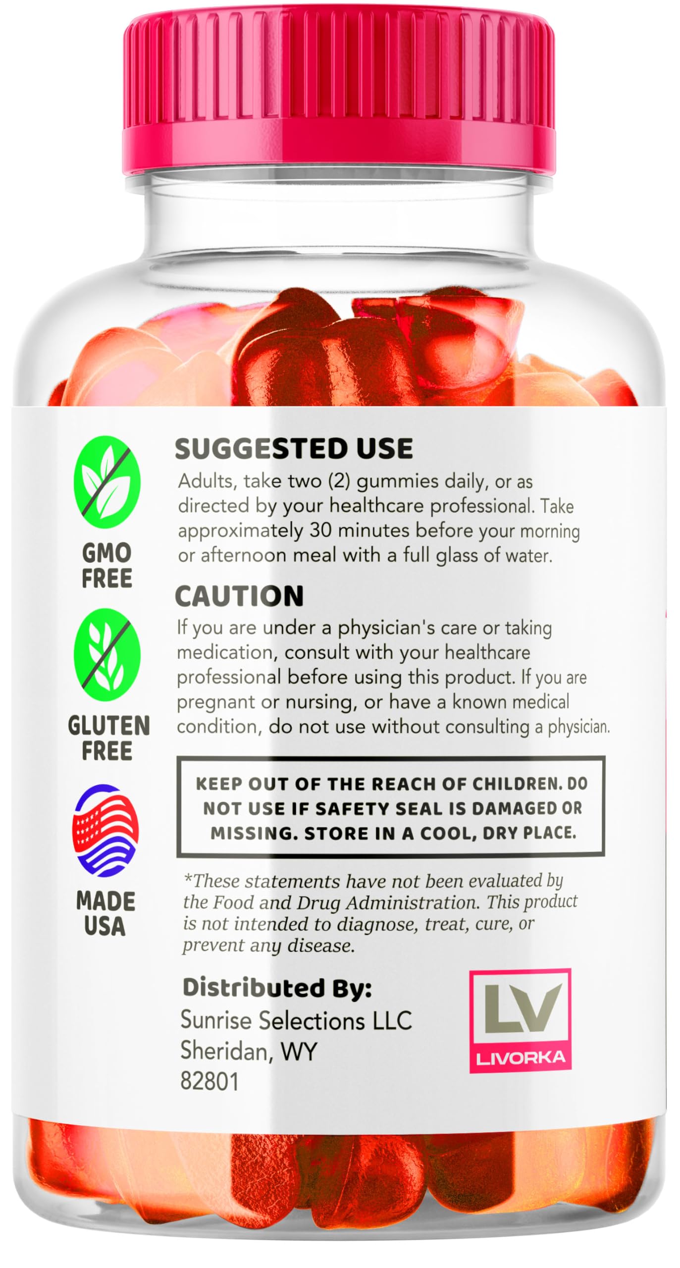 LIVORKA Boostline Keto ACV Gummies, 60 Count