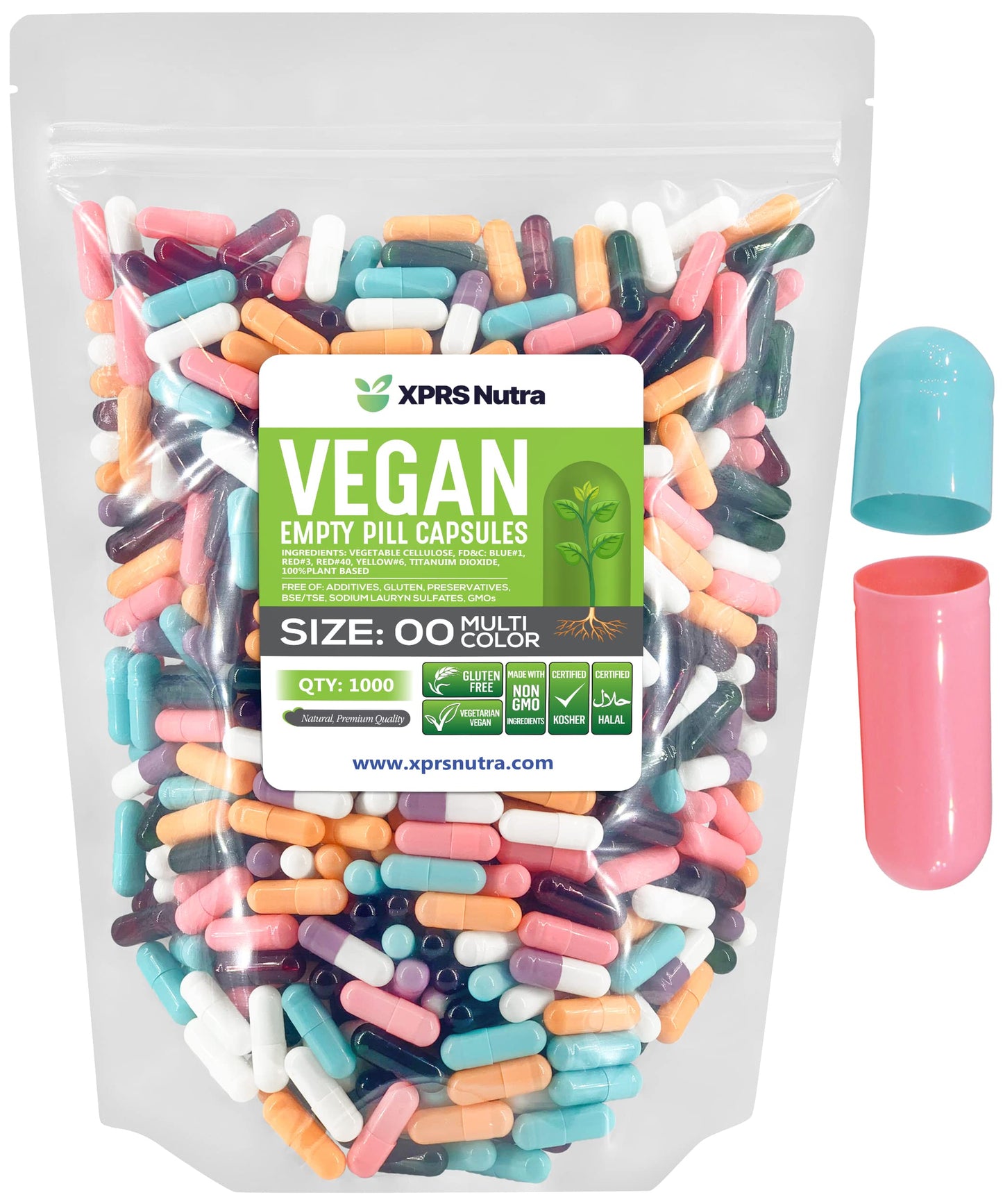 XPRS Nutra Size 00 Empty Capsules 1000 Count