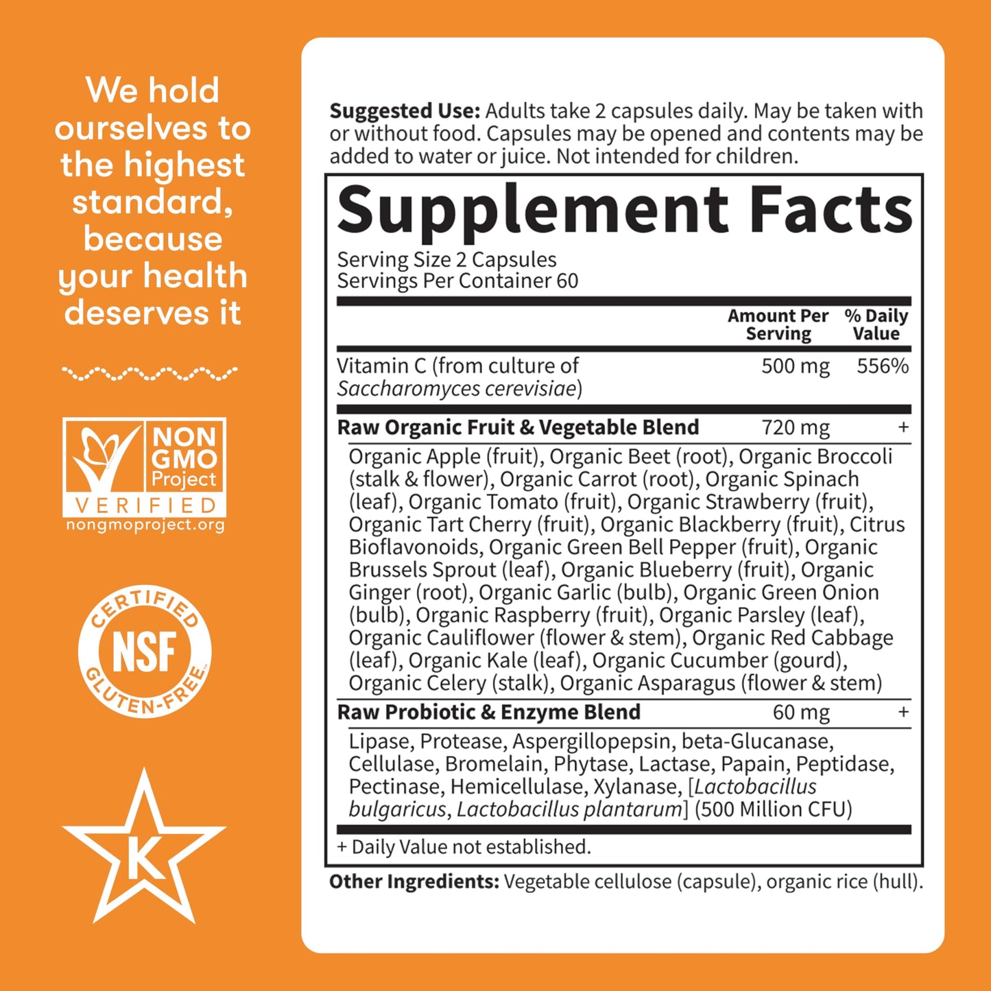 Garden of Life Vitamin Code Raw Vitamin C Capsules 120 Count