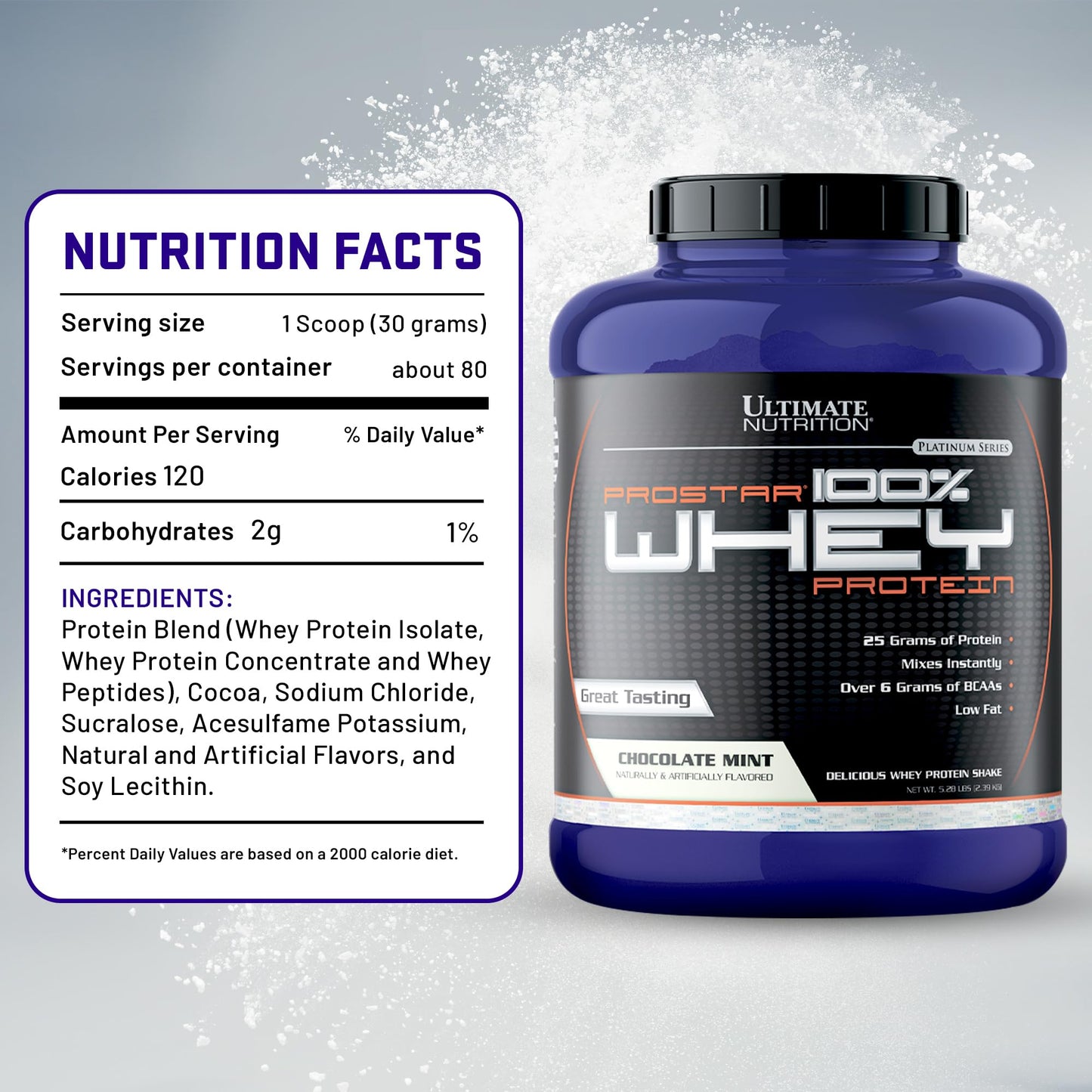 Ultimate Nutrition Prostar Whey Protein Isolate Powder Chocolate Mint 84.48
