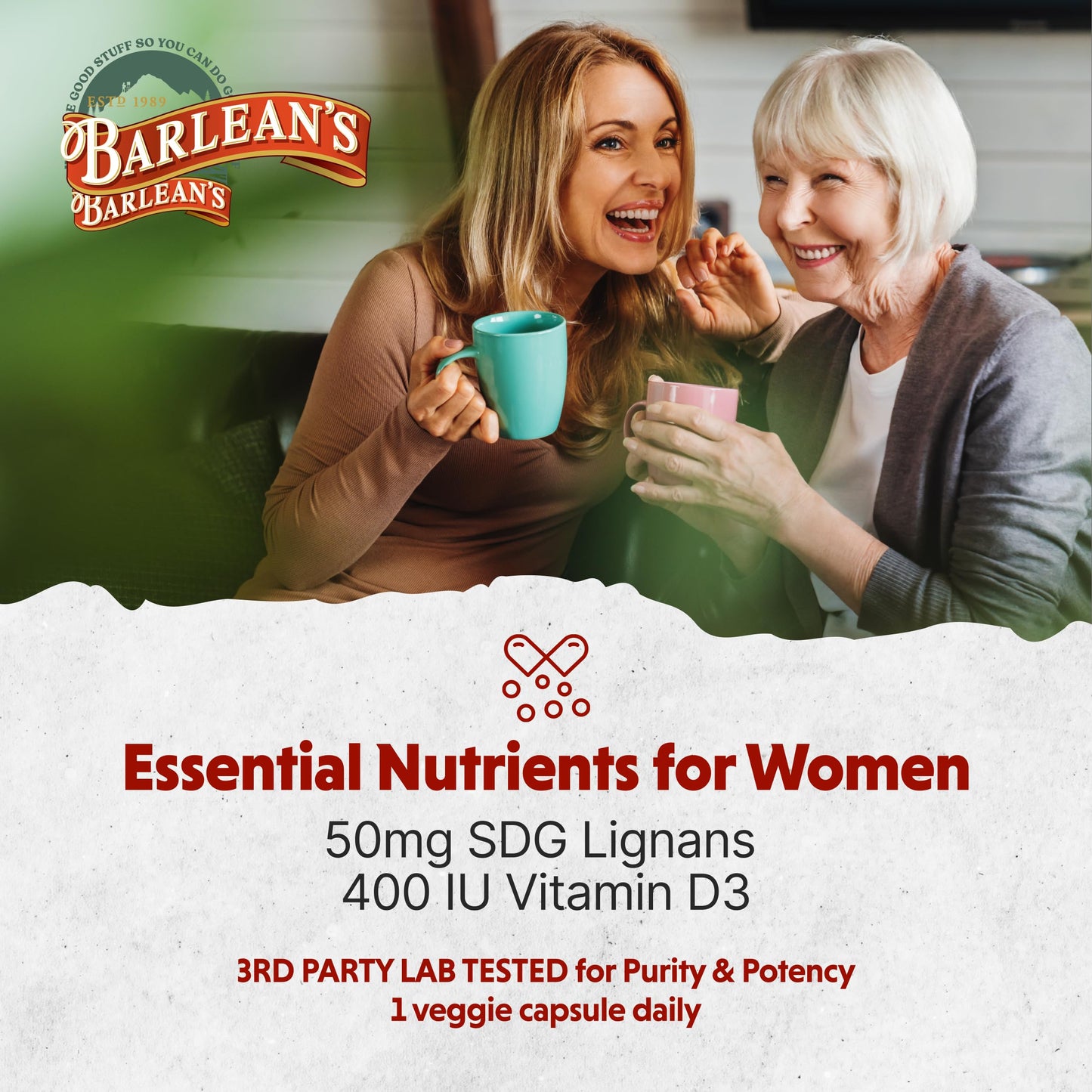 Barlean's Brevail Plant Lignan Extract Supplements Capsules 30 Count