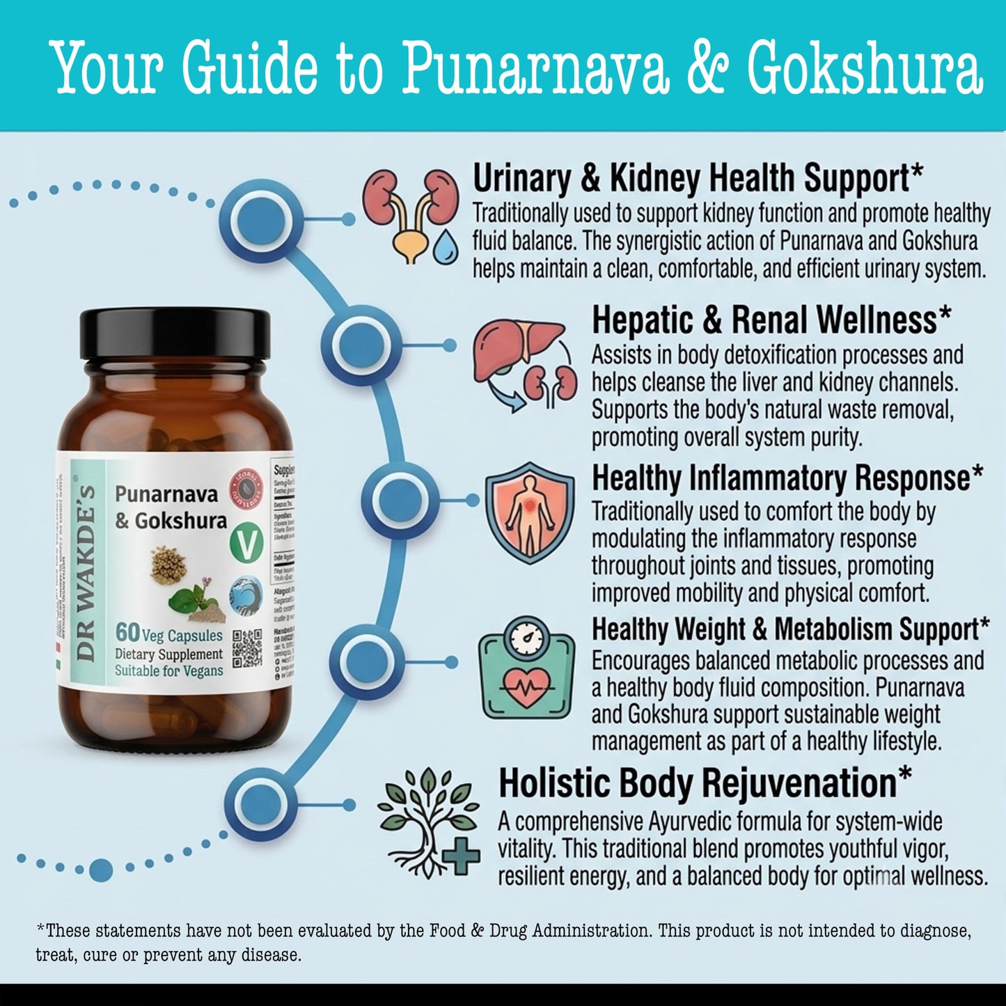 DR WAKDE's Punarnava & Gokshura Capsules, Capsule, 1 Count