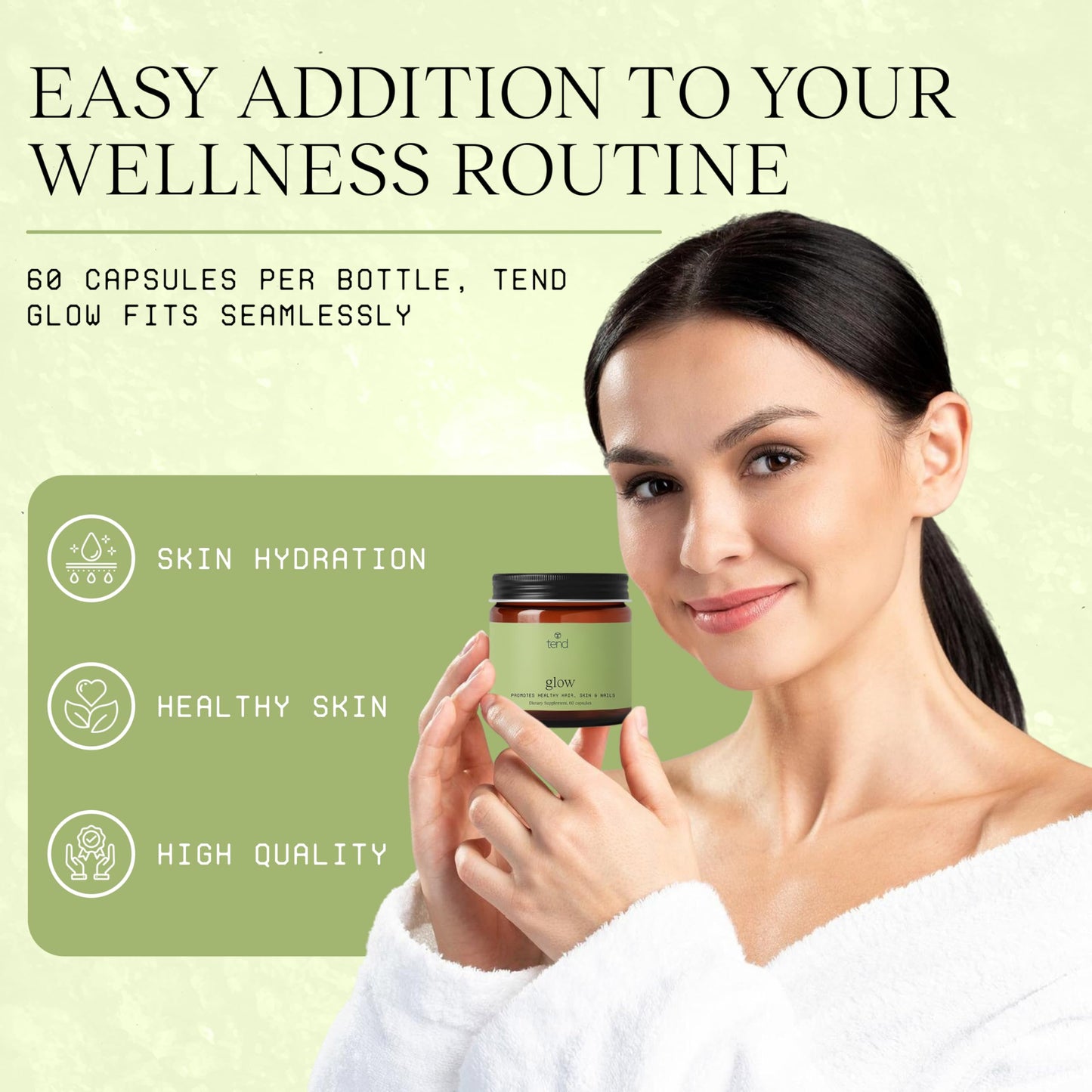 Tend Supplements Glow Hair, Skin & Nails Supplement, 1 Capsule