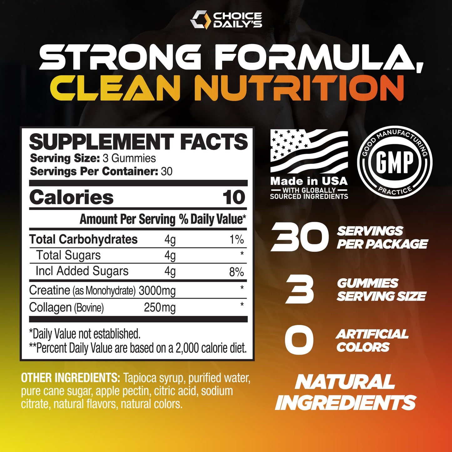 CHOICE DAILY’S Creatine Gummies Gummy, 90 Count