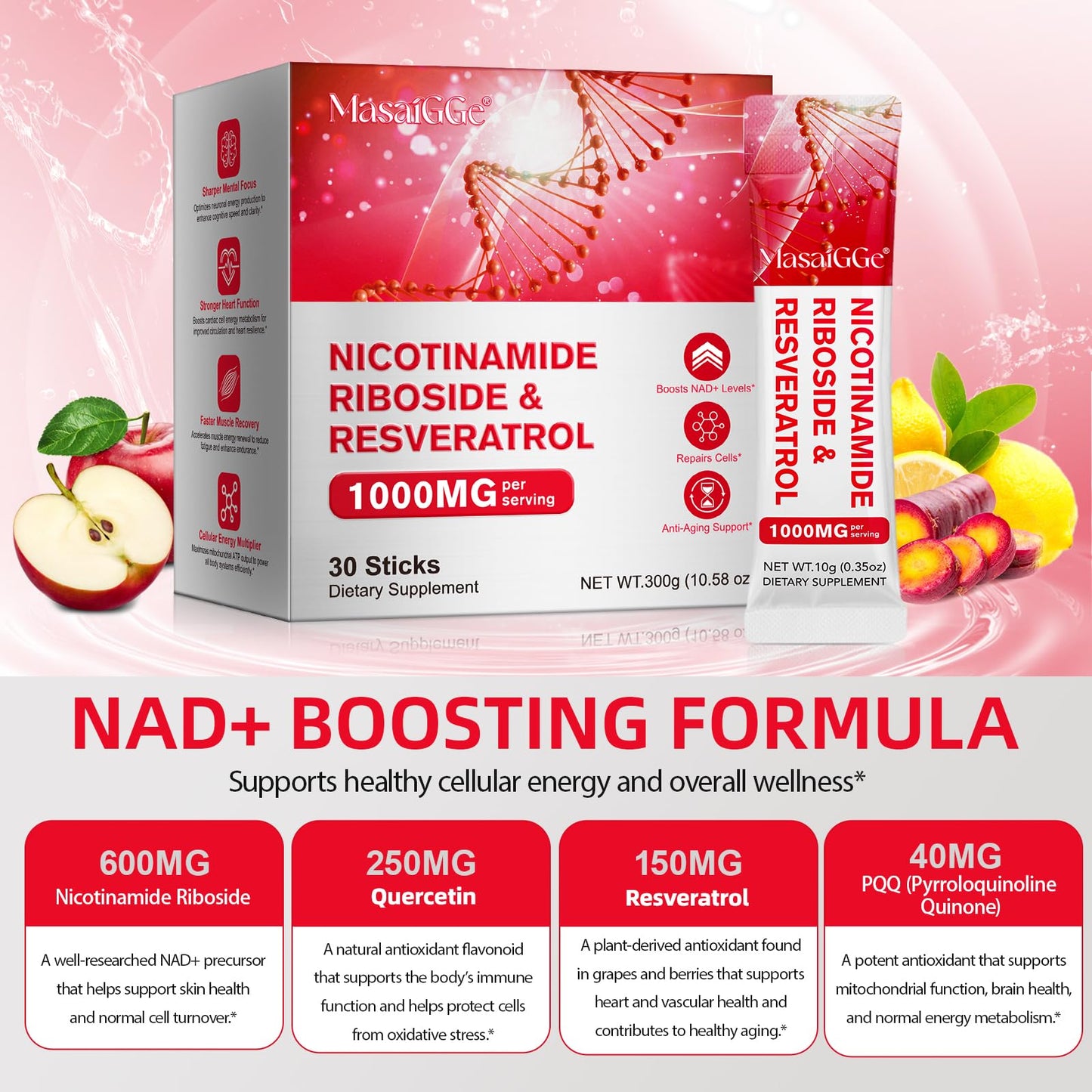 Leeylitdrag NAD 1000mg Nicotinamide Riboside & Resveratrol Capsule 30 Capsules