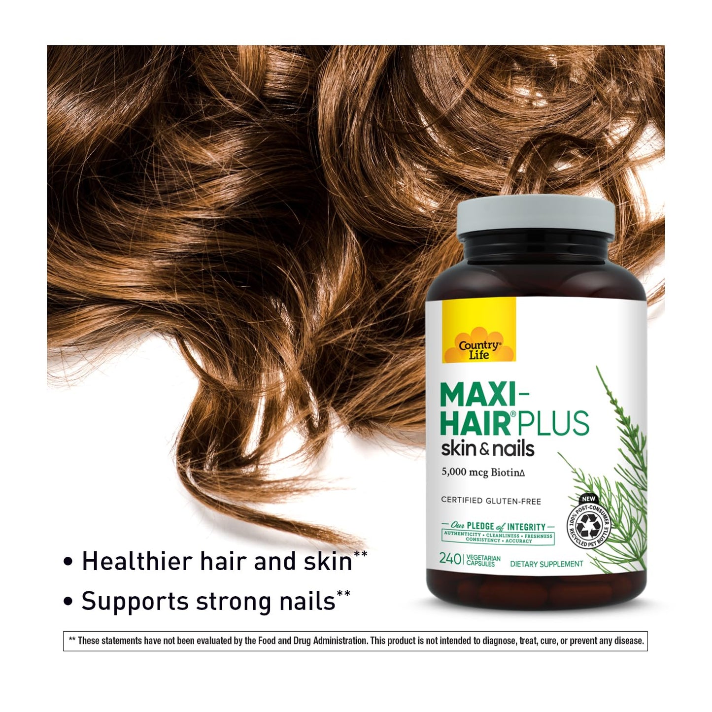 Country Life Maxi-Hair Plus Biotin Capsule 240 Count