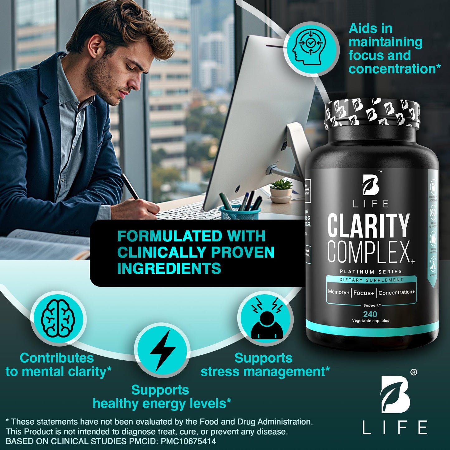 B Life Company Lion’s Mane Mushroom Capsules 240 Capsules