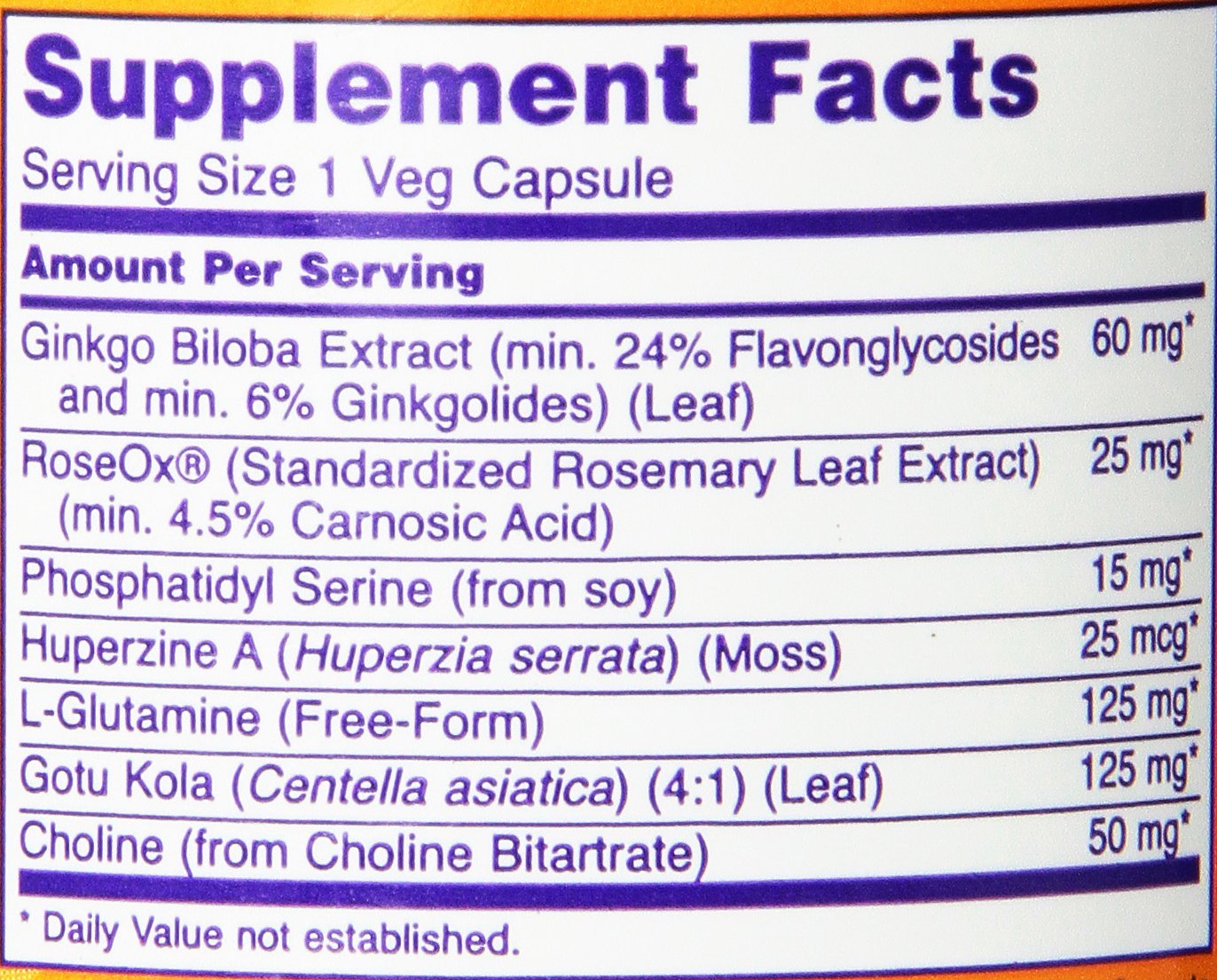 NOW Foods Brain Elevate Capsule 120 Veg Capsules