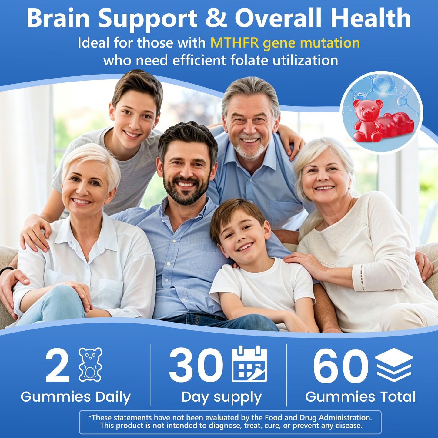Jabsah L-MethylFolate 15mg + Methyl B12 Gummies, 60 Count