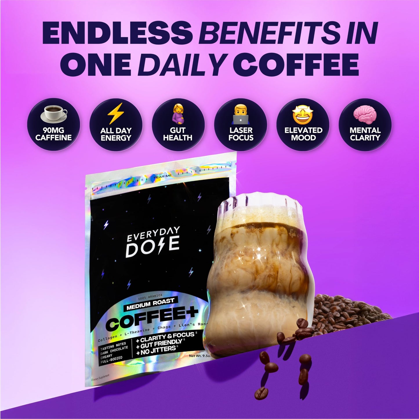 Everyday Dose Bold Medium Roast Mushroom Coffee Powder 9
