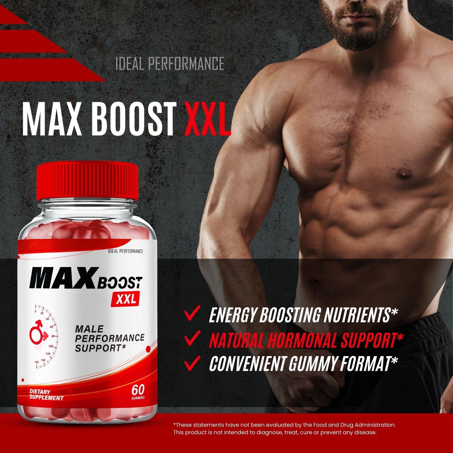 IDEAL PERFORMANCE Max Boost XXL Gummies 60 Count