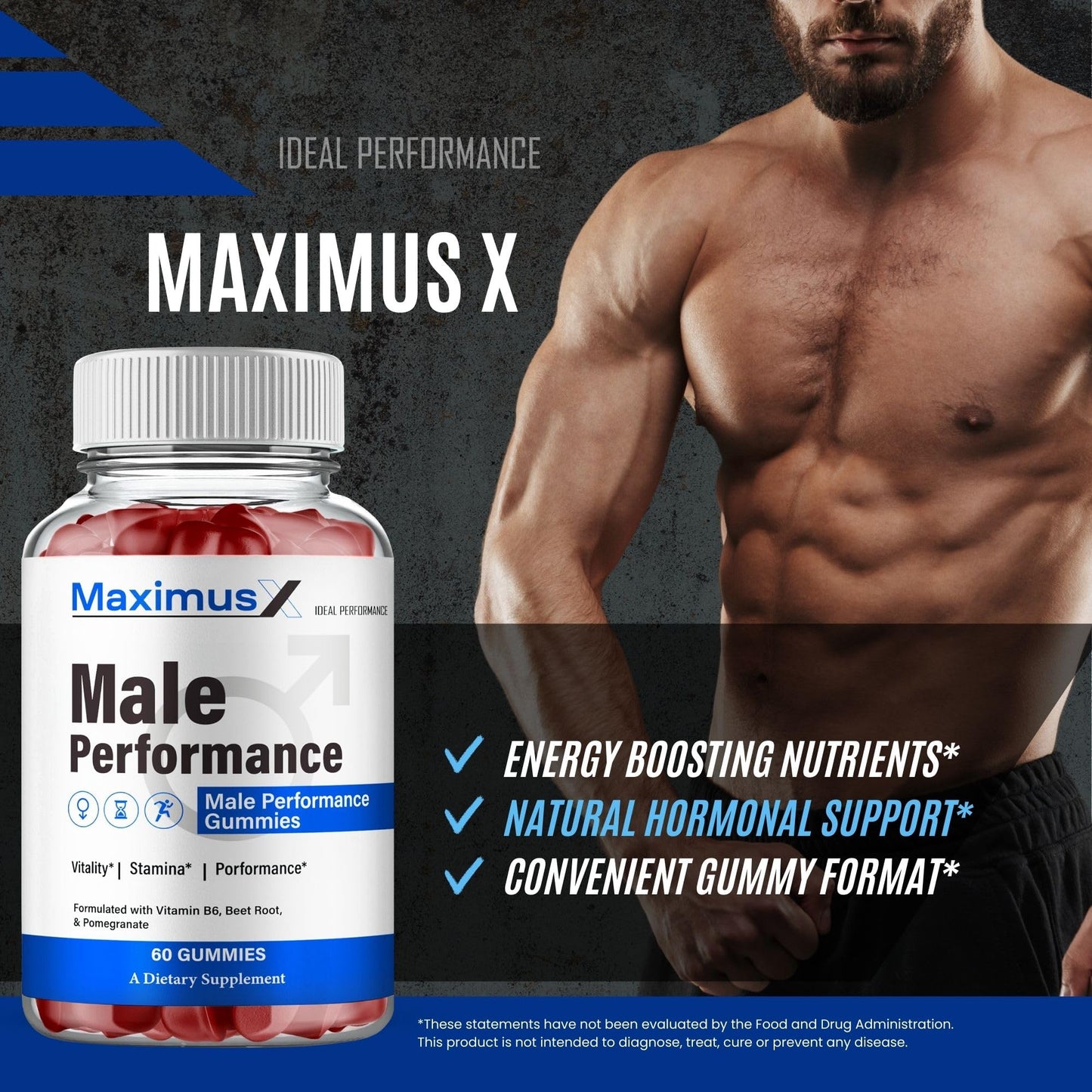 IDEAL PERFORMANCE Maximus X Gummies 60 Count