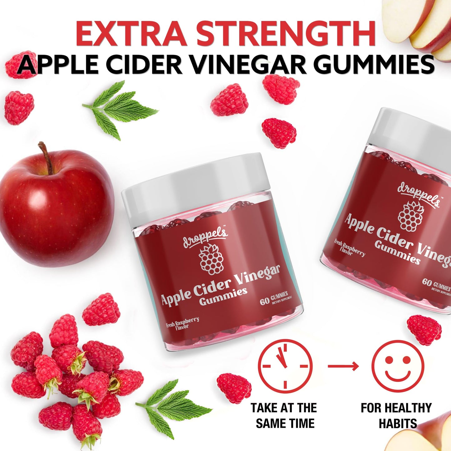 Droppels Apple Cider Vinegar Gummies 60 Count