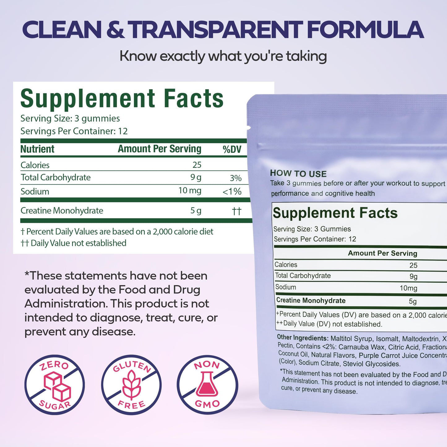 FITAVID Creatine Gummies 36 Count