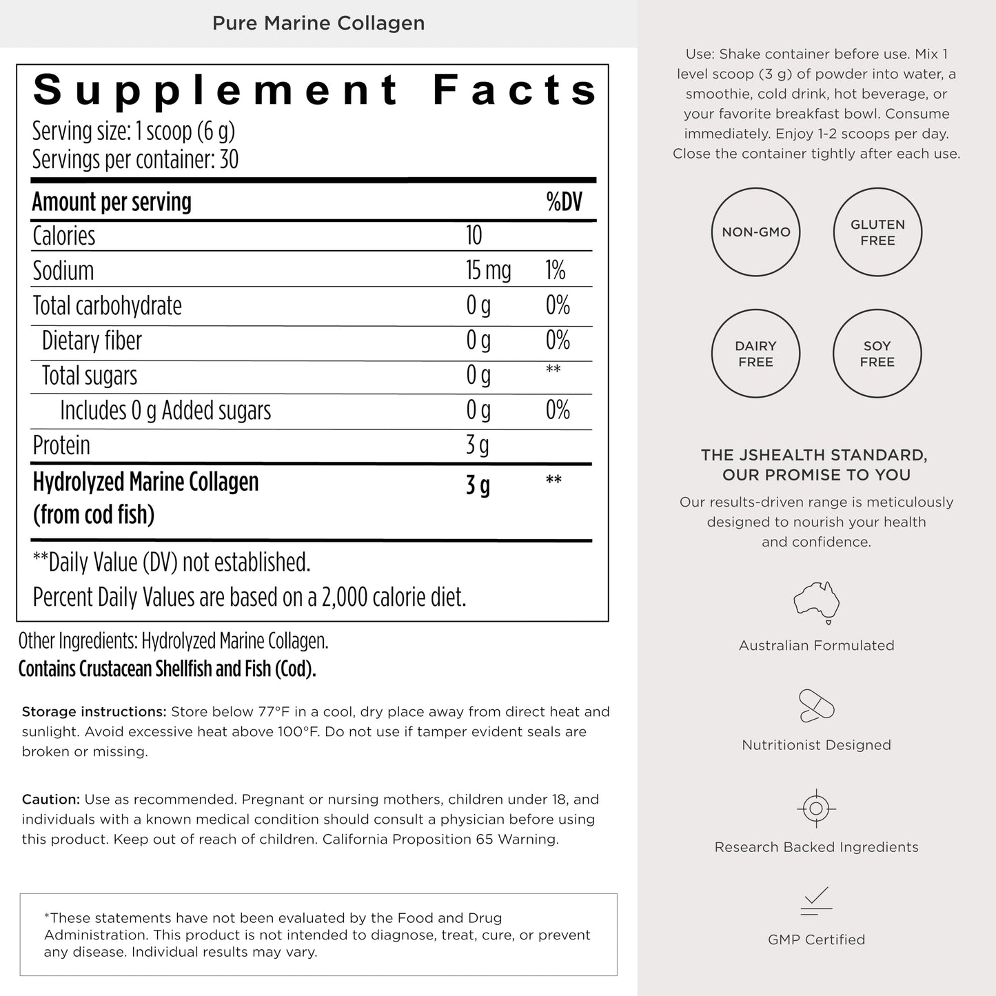 JSHealth Pure Marine Collagen Powder 195 Servings