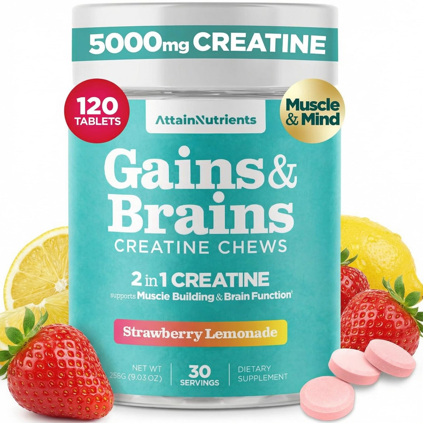 Attain Nutrients Creatine Monohydrate Tablet, 30 Count