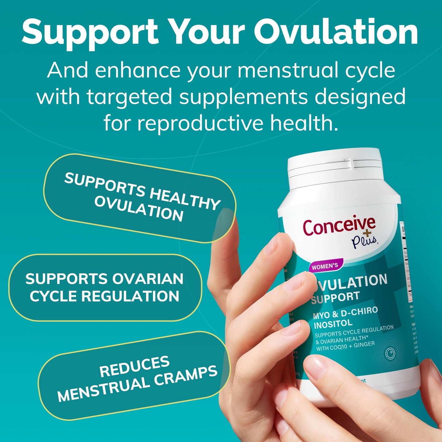CONCEIVE PLUS Ovulation Support Myo-Inositol & D-Chiro Inositol Capsule, 120 Count