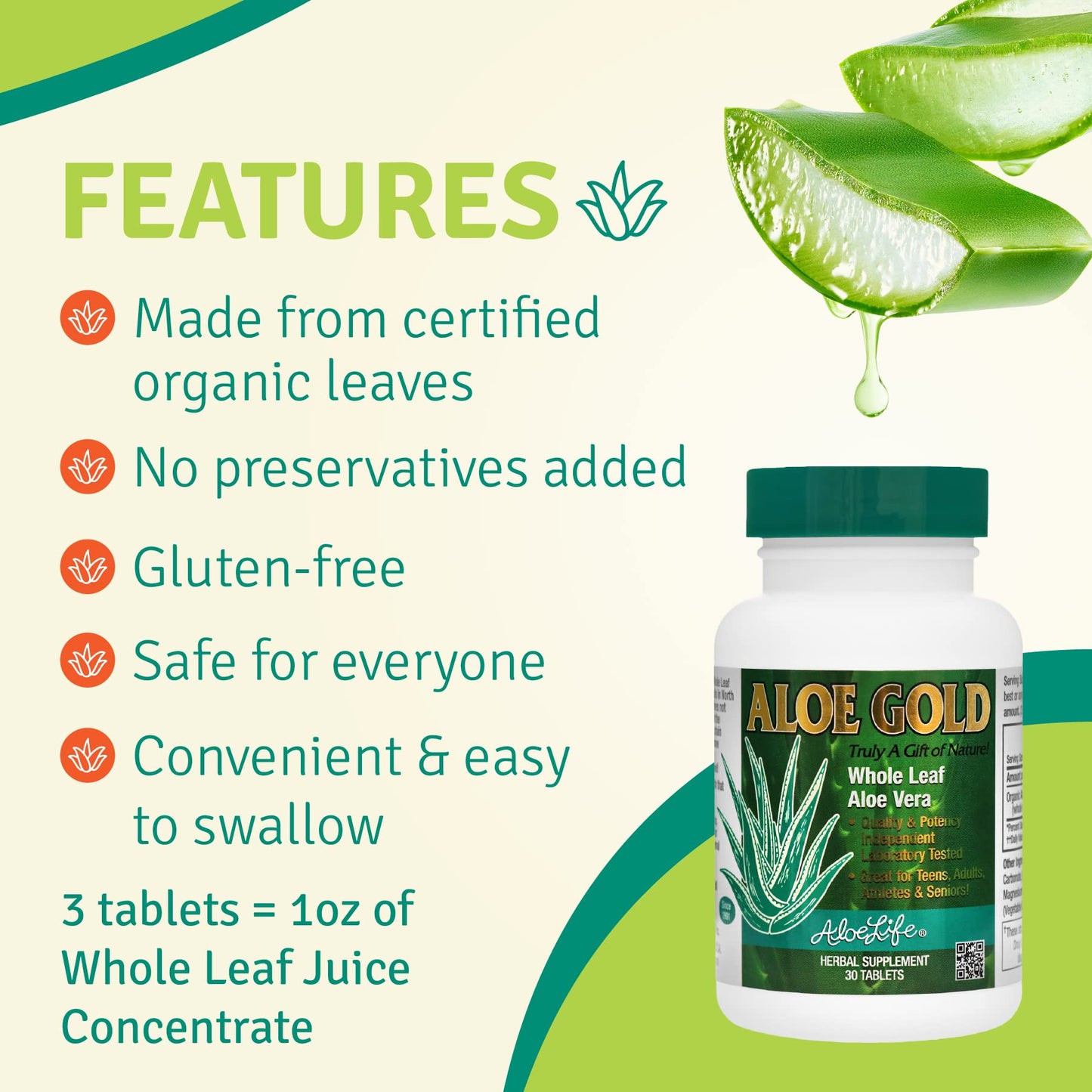 Aloe Life Aloe Gold Tablets, 30 Count