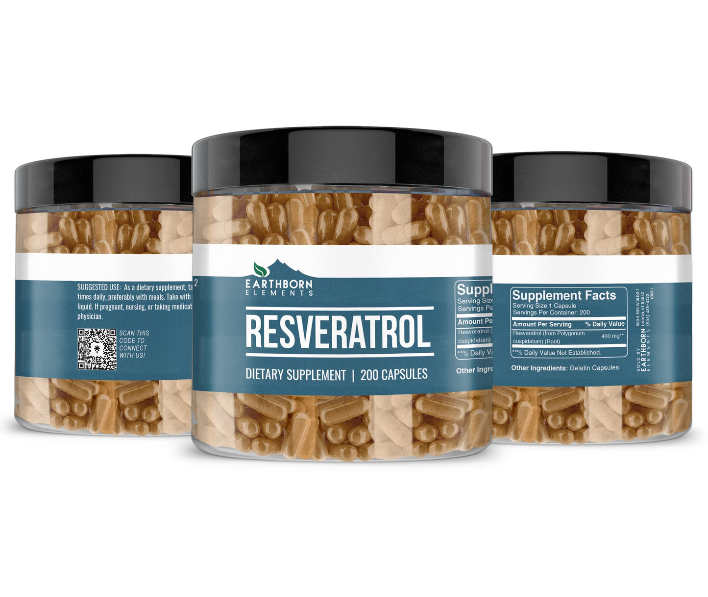 Earthborn Elements Resveratrol Capsules 200