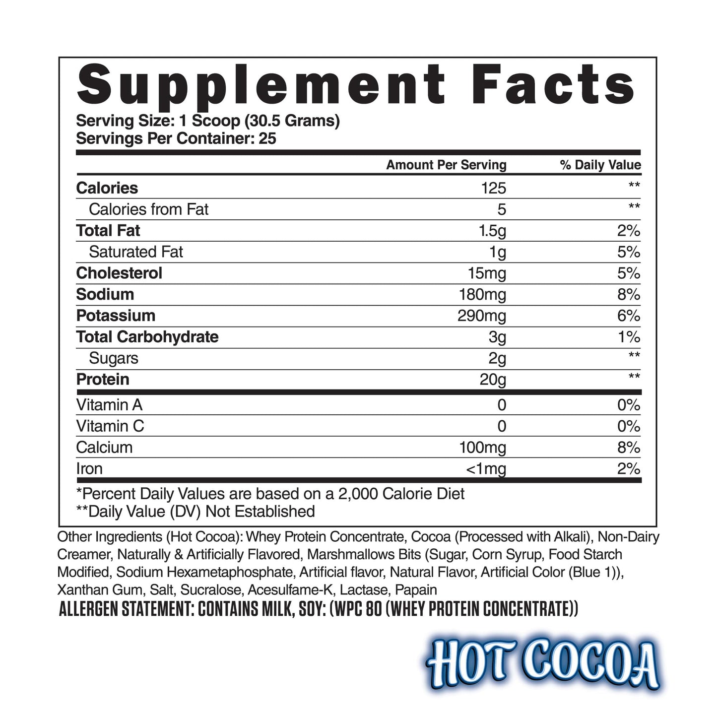 Steel Supplements Whey-Pro 100% Pure Whey Protein Powder Hot Cocoa Gluten Free 1.69 lbs 27 Servings