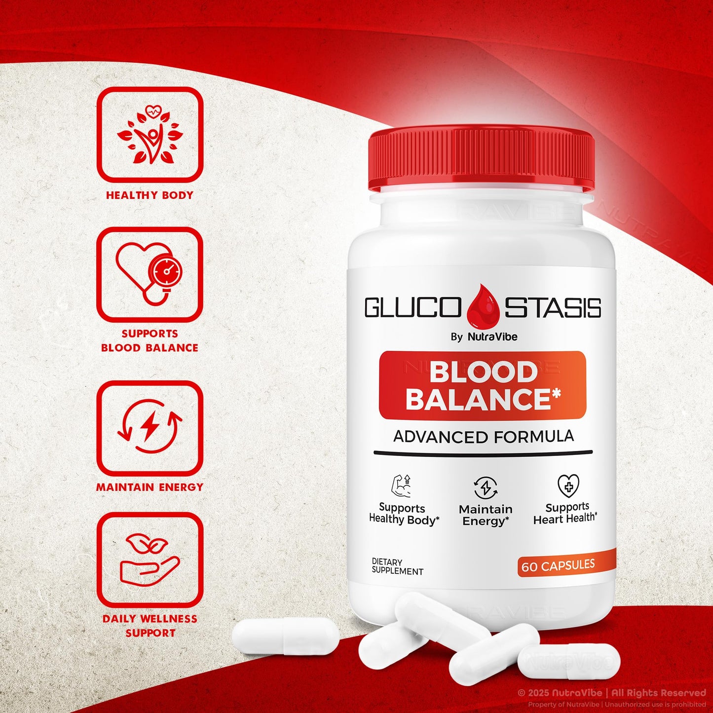 NutraVibe Gluco Stasis Blood Balance Capsule 120 Count