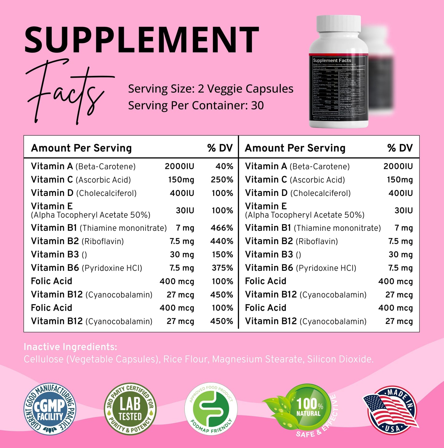 Stellar Labs Low FODMAP Vegan Women's Ultra Multi-Vitamin 60 Capsules