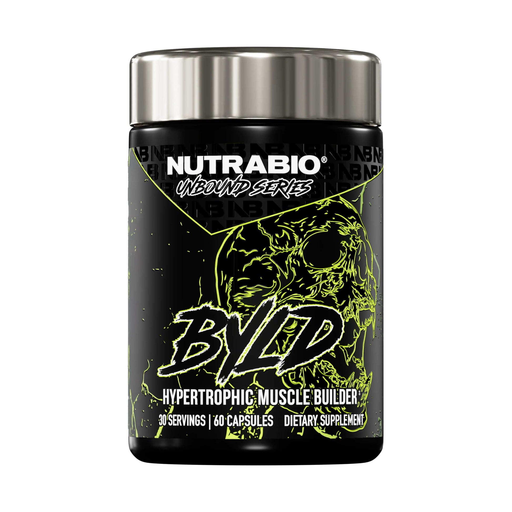 NutraBio Unbound BYLD - Natural Muscle Builder for Men, Support Muscle Growth, Recovery, and Strength, Capsules, 60 Count