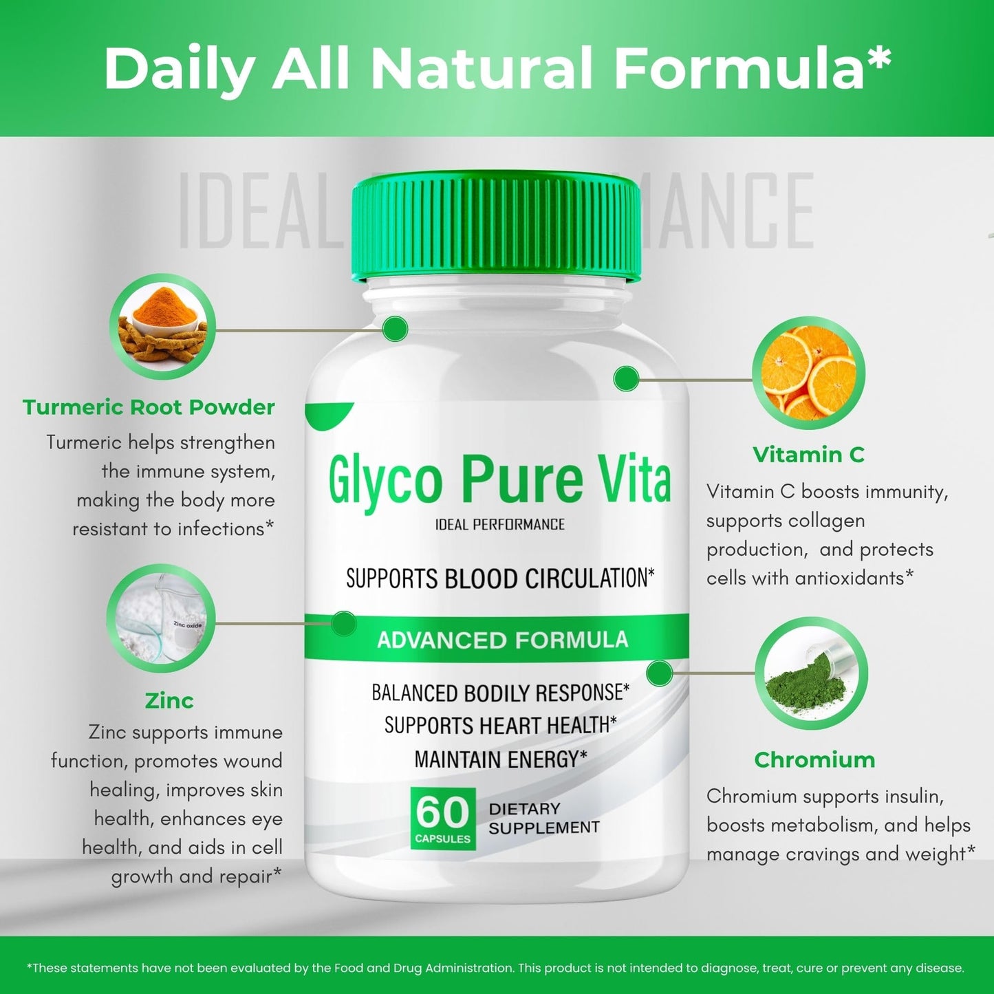 IDEAL PERFORMANCE Glyco Pure Vita Advanced Blood Formula Capsules, 60 Capsules
