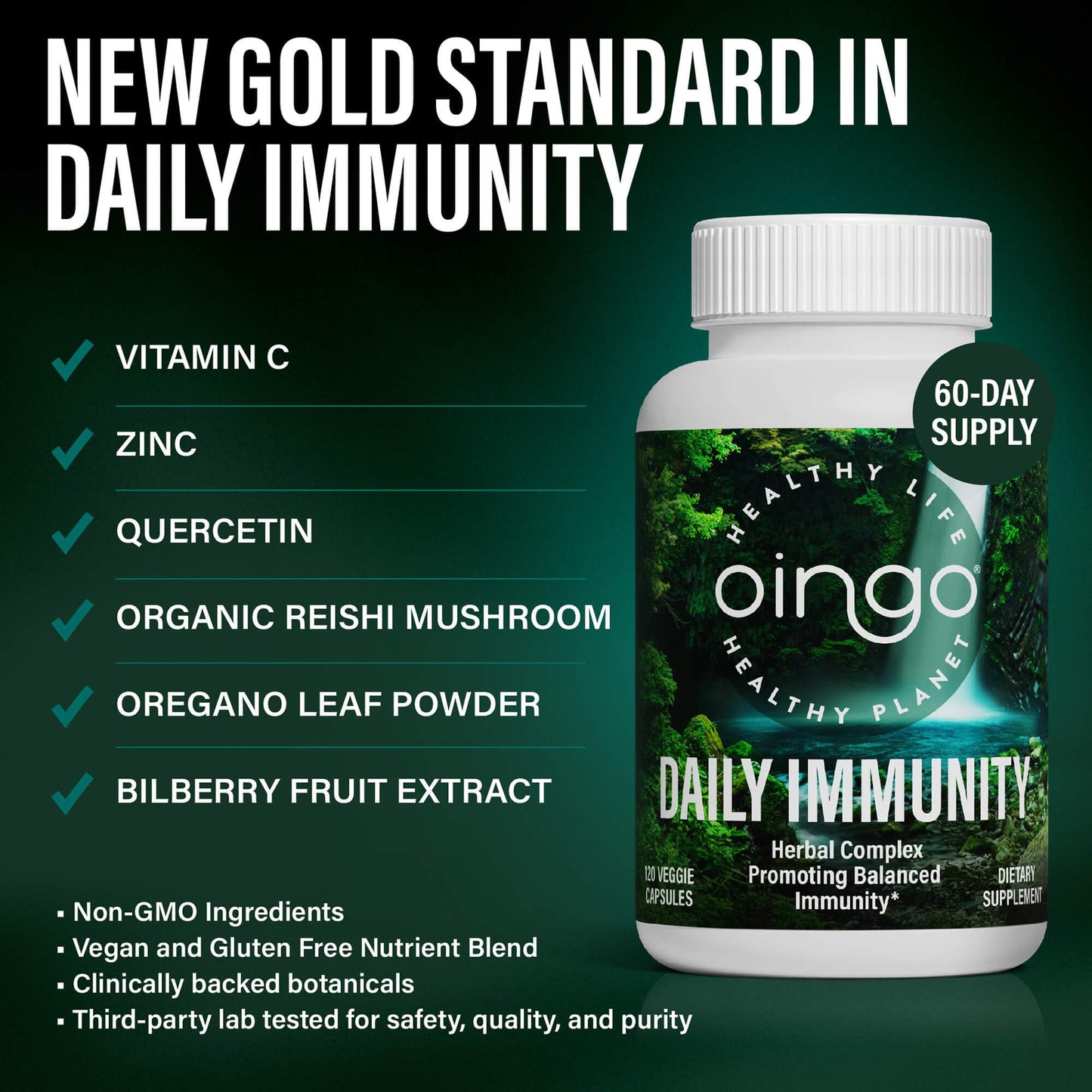 Oingo Daily Immunity Supplement Capsule, 120 Capsules