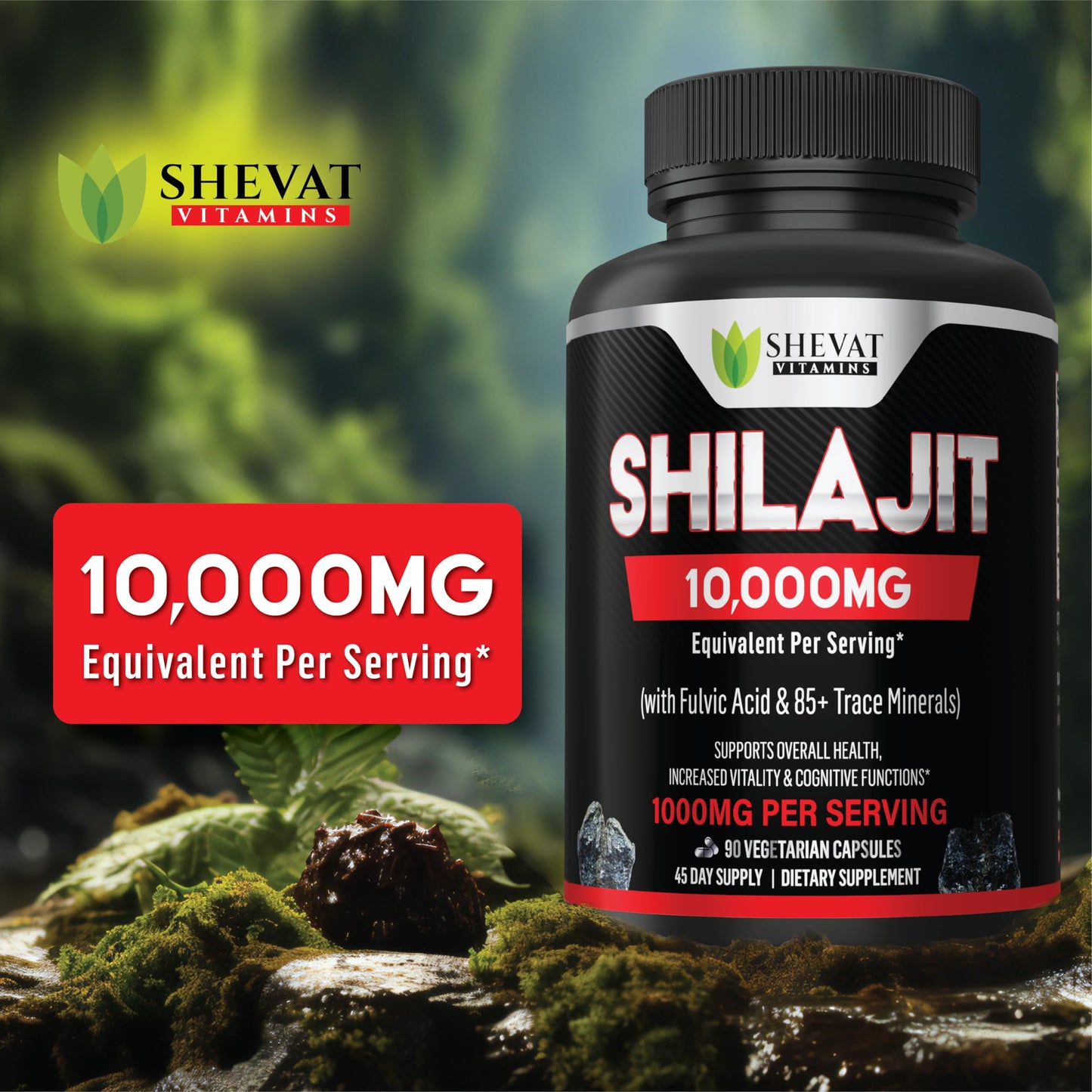 SHEVAT VITAMINS Shilajit Capsules 90-count