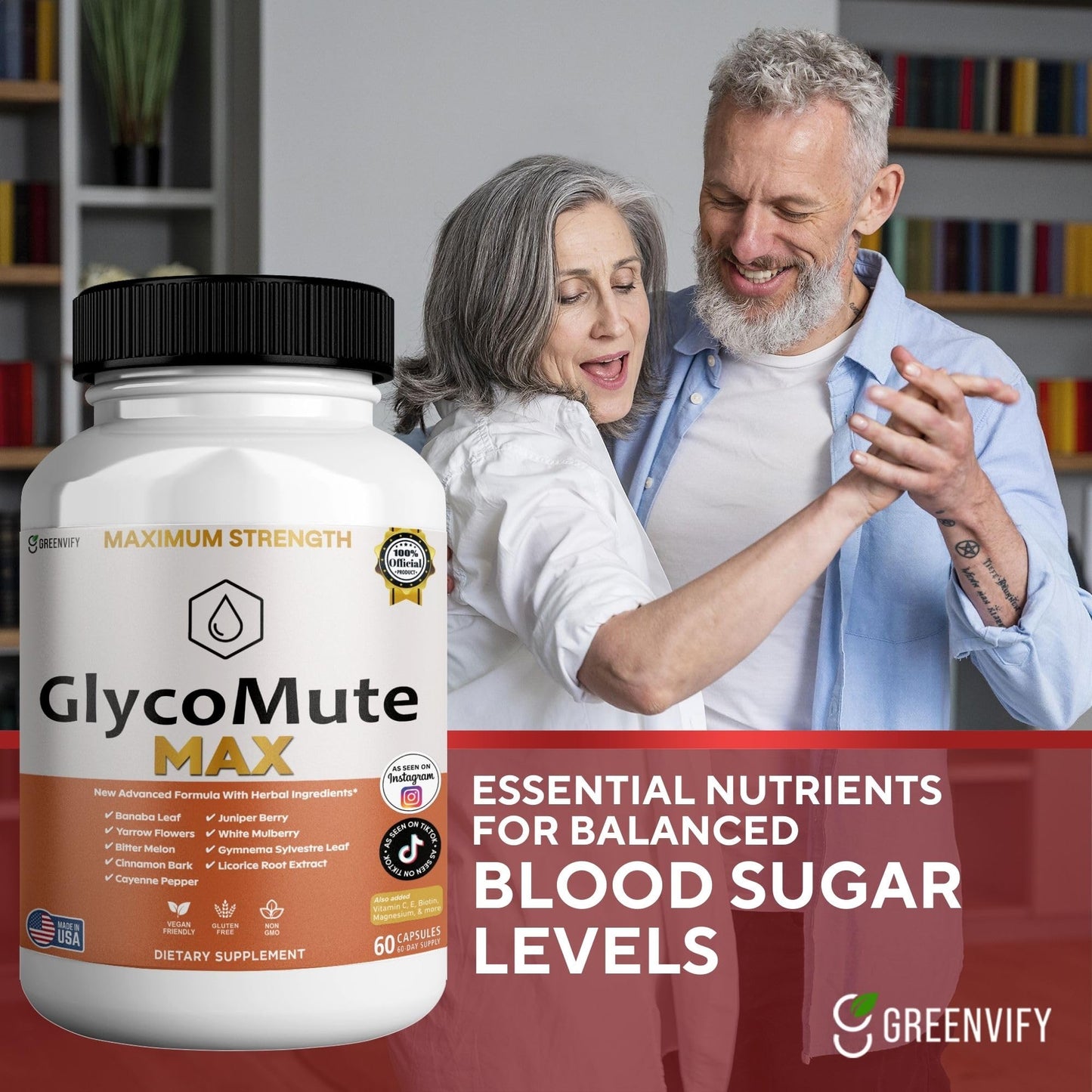 GREENVIFY GlycoMute MAX Supplement Maximum Strength Formula 60 Capsules