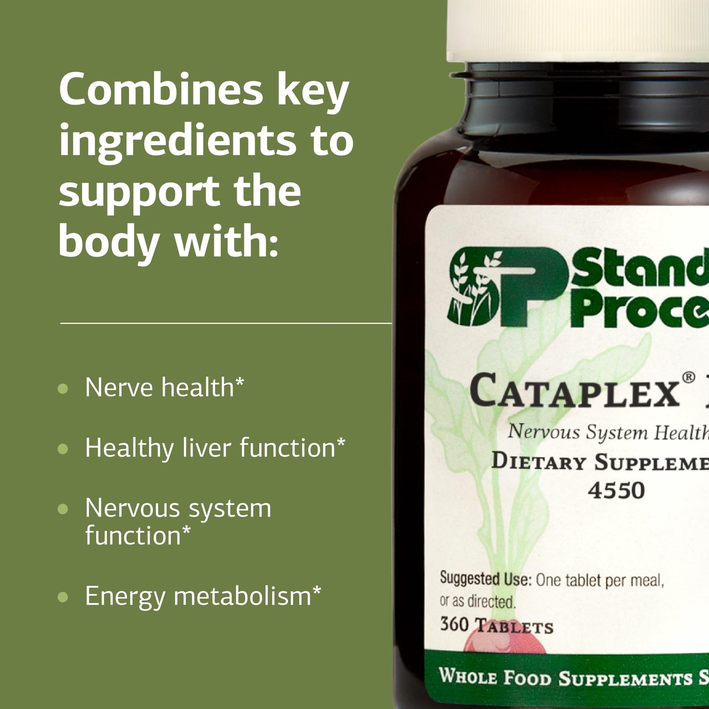 Standard Process Inc. Cataplex B2 Nervous System Health Dietary Supplement - Non-Dairy & Non-Soy - Brain Health Support 360 Tablets