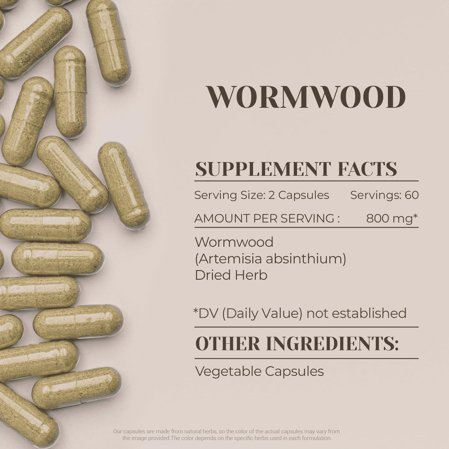 Garden Organics Wormwood Capsules, 120 Count