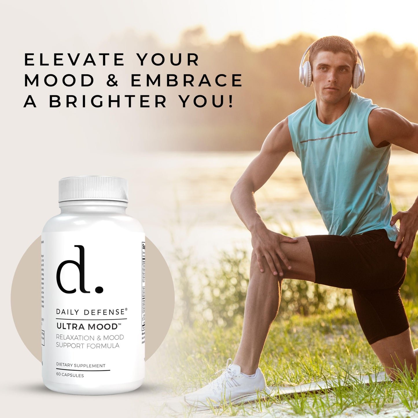 Daily Defense Mood Support Supplement Capsules 60 Count
