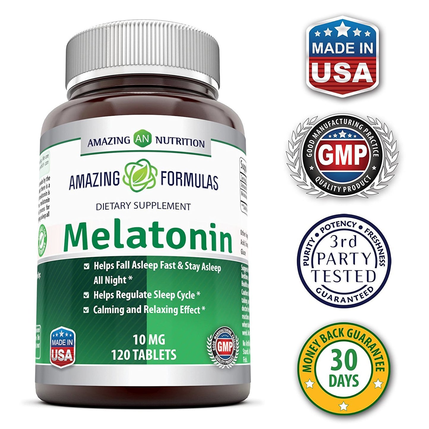 Amazing Nutrition Melatonin 10mg Tablets, 240 Count