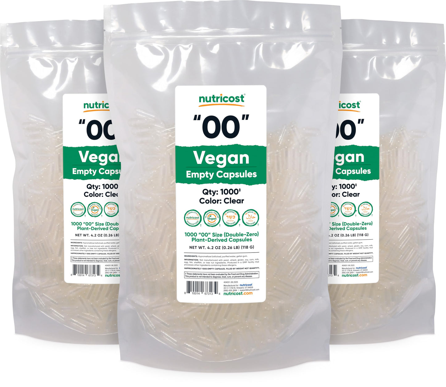 Nutricost Empty Capsules Size 00, 1000 Capsules