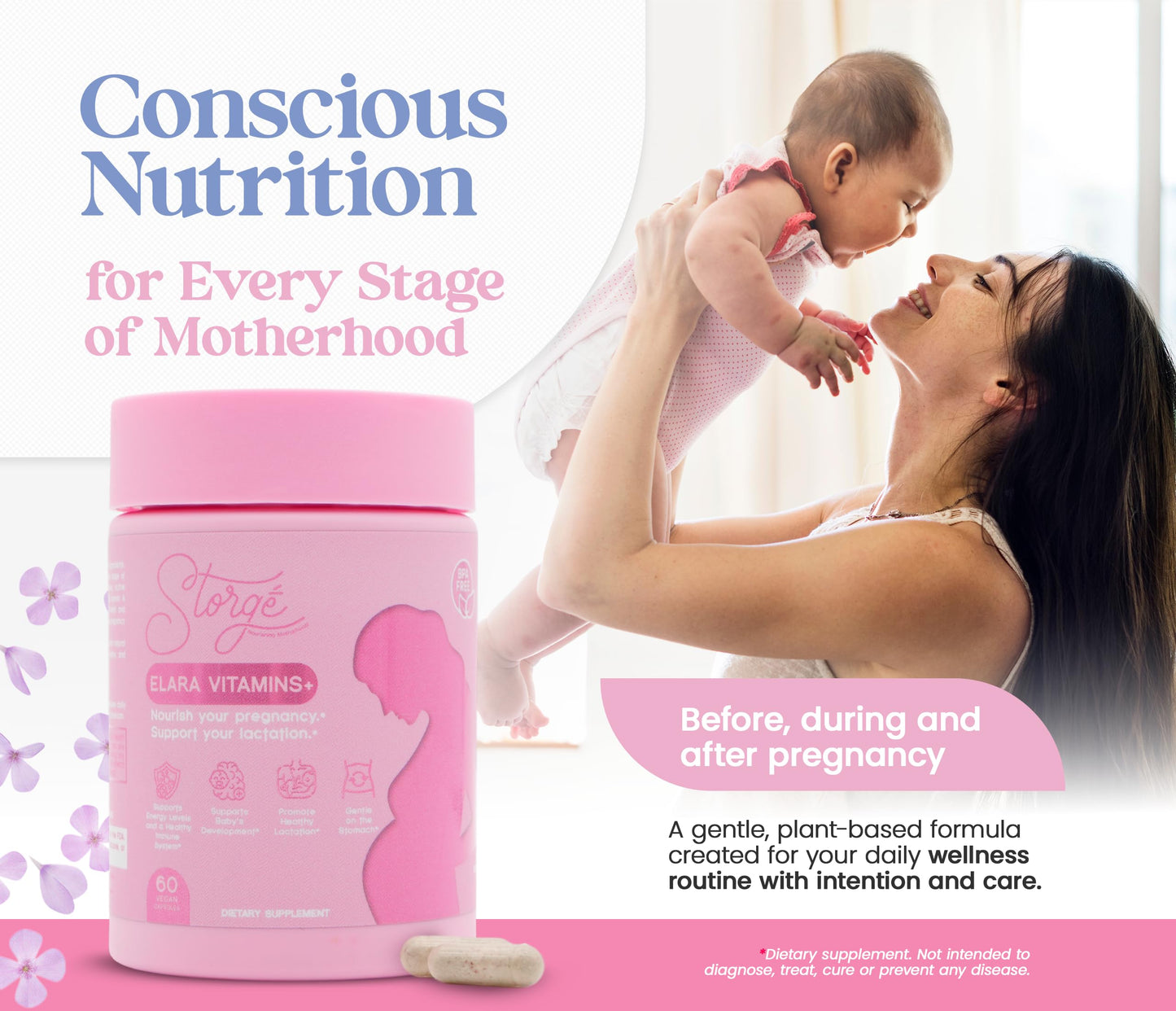 STORGE MOTHERHOOD Elara Prenatal & Postpartum Vitamins, Capsule, 60