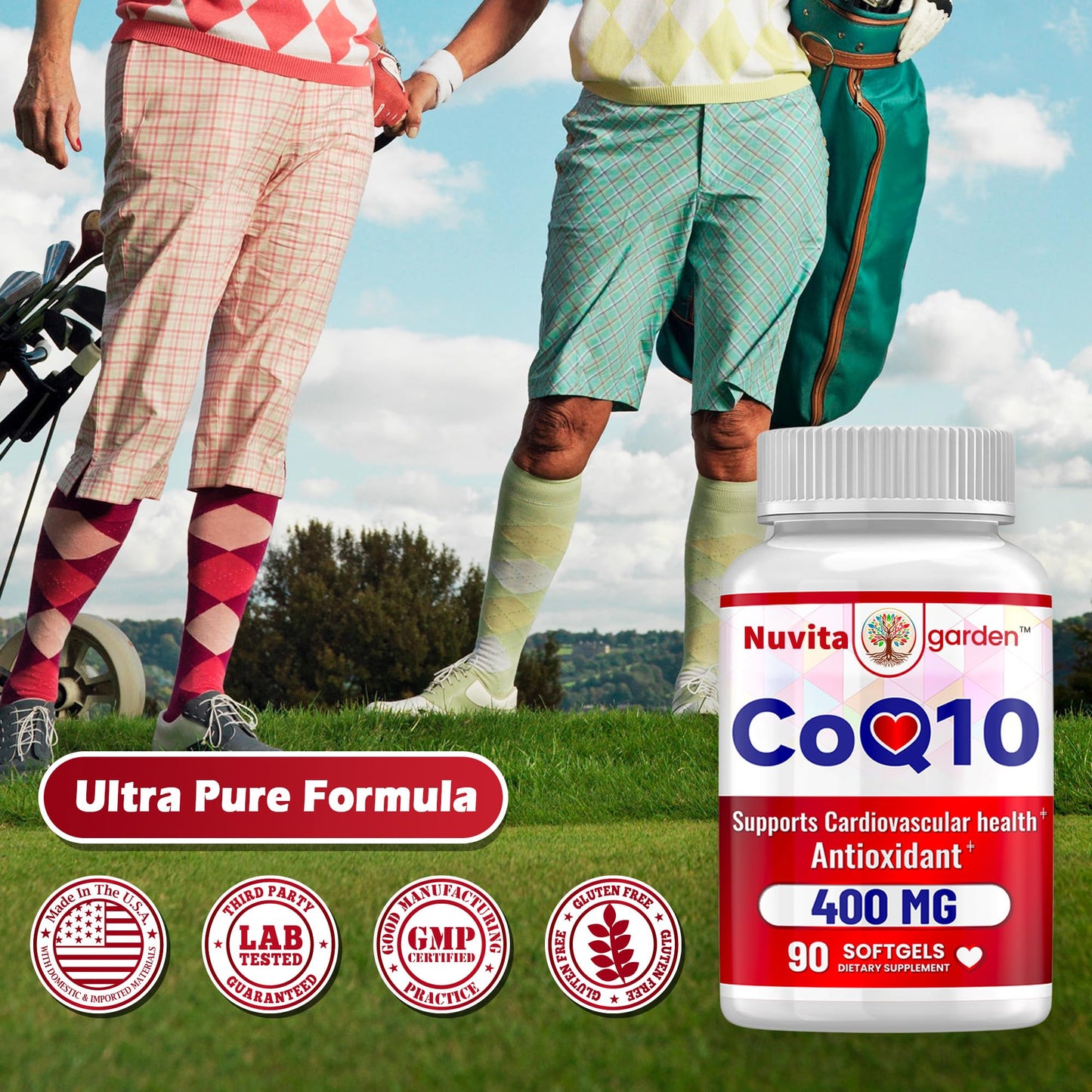 NoMiLu CoQ-10 Softgels 400 mg Coenzyme Q10 Vegetarian Support Heart Healthy Antioxidant, 90 Softgels