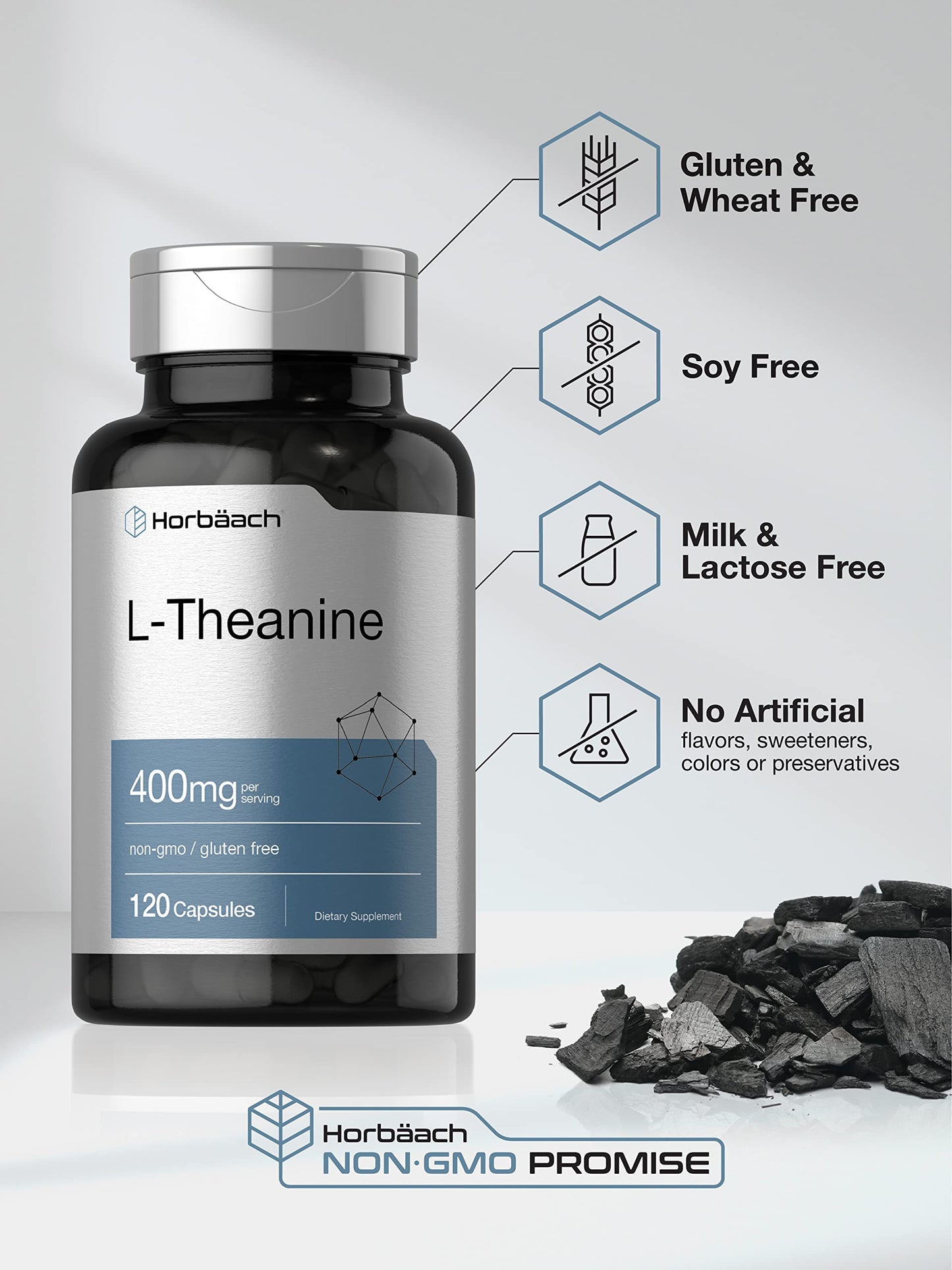 Horbäach L-Theanine Supplement Capsule 120 Count